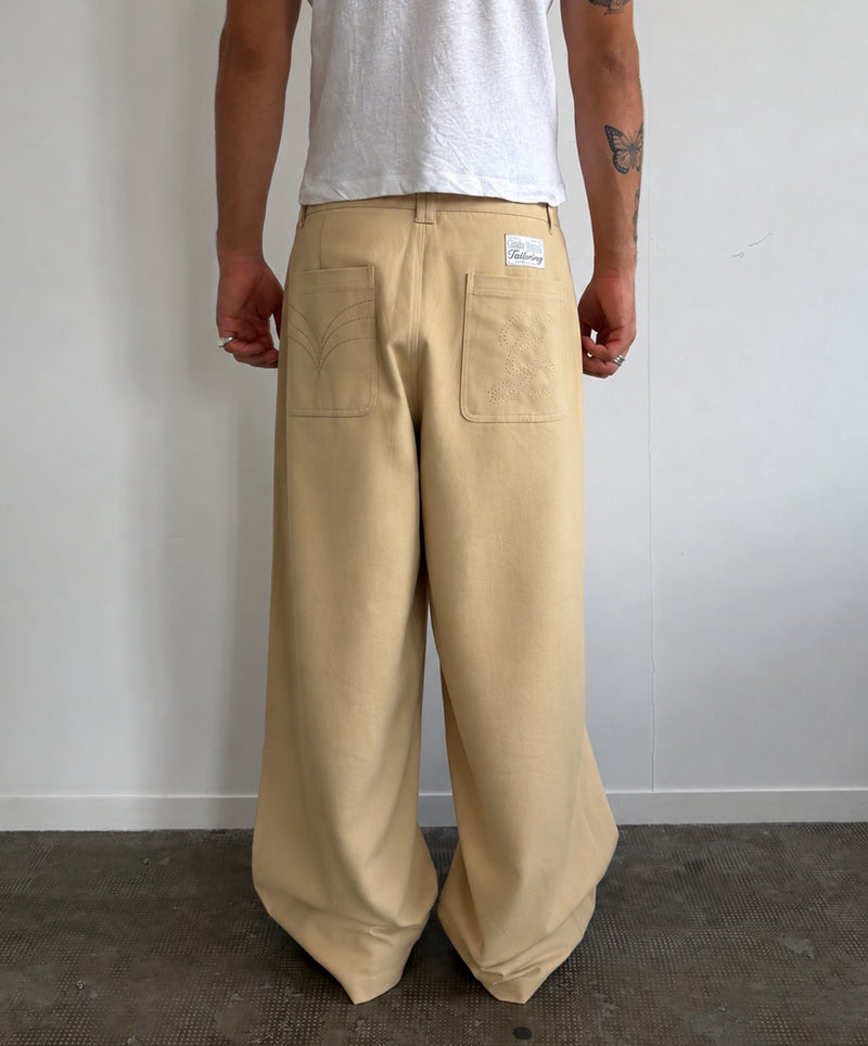 Pleat Plant Pants Beige