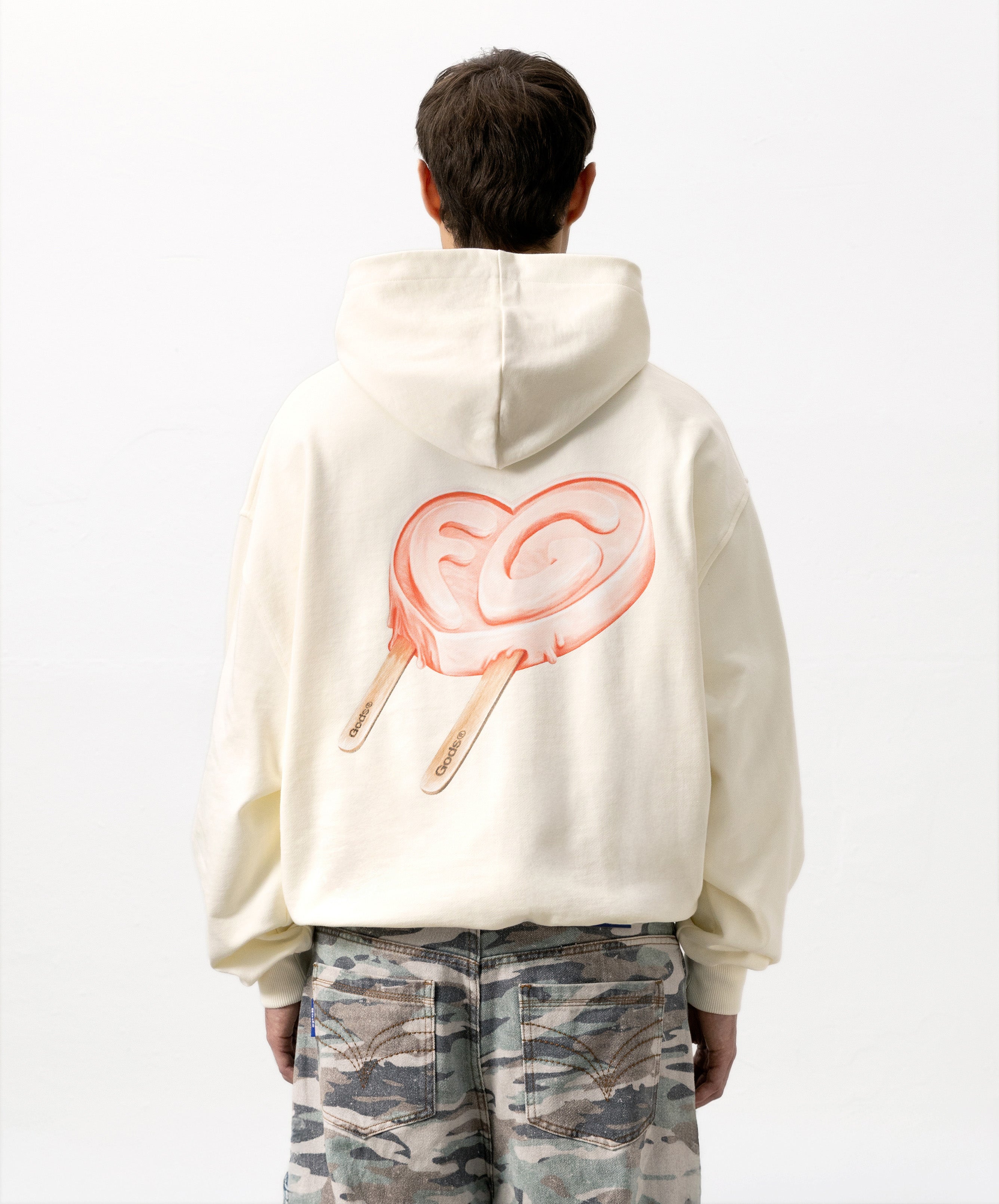 Iced Heart Hoodie Cream