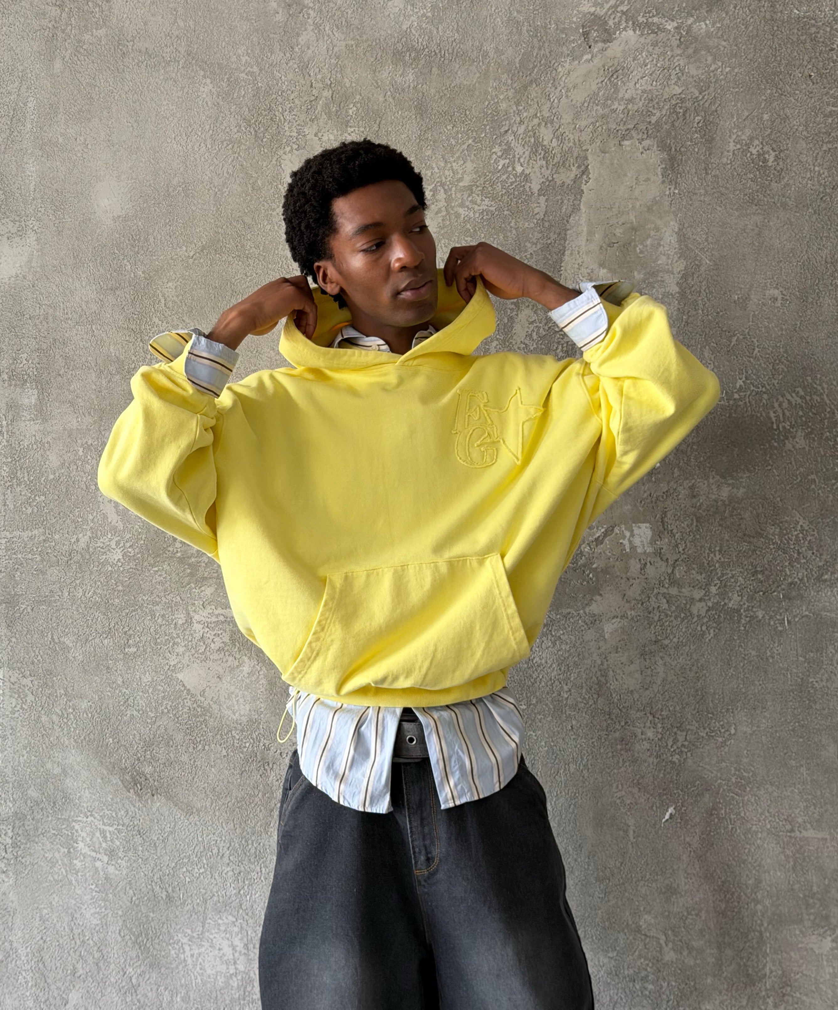 Star Washed Hoodie Yellow