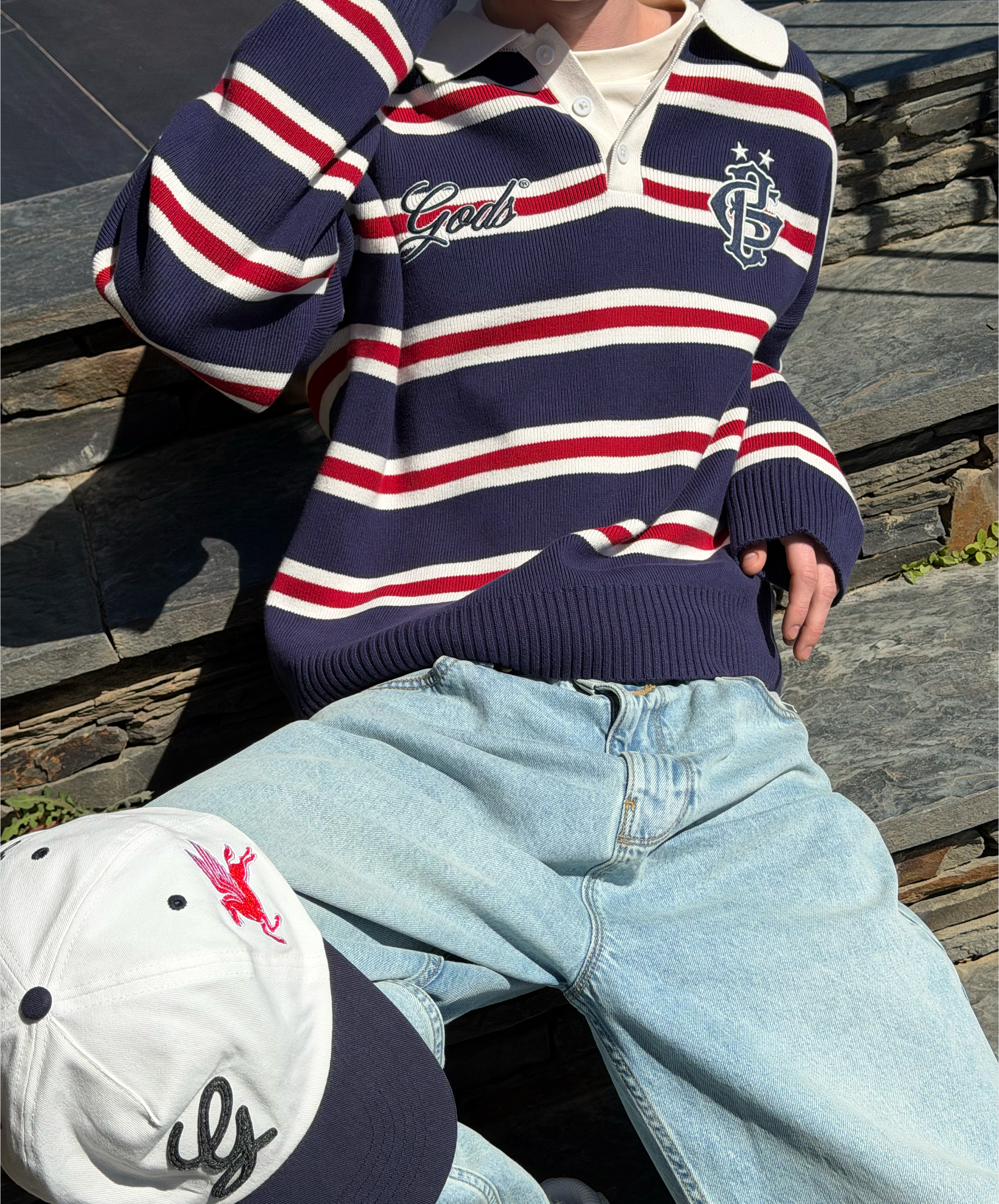 Gods Star Striped Knitted Sweater