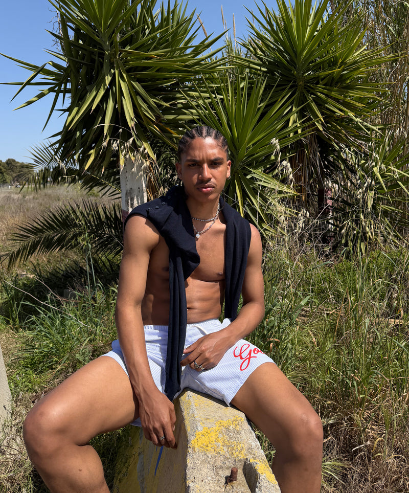 God's Swimsuit Stripped Blue