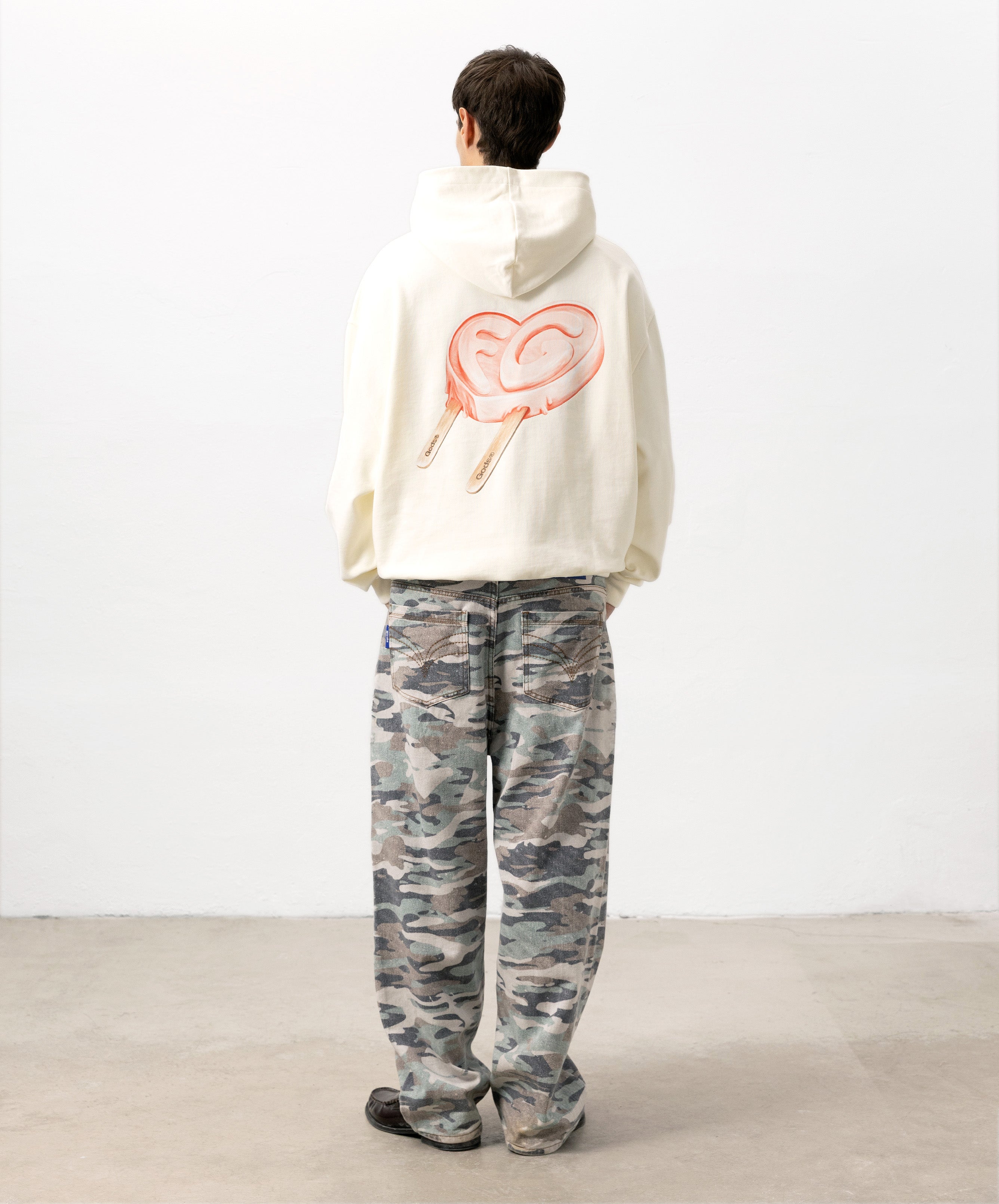 Iced Heart Hoodie Cream