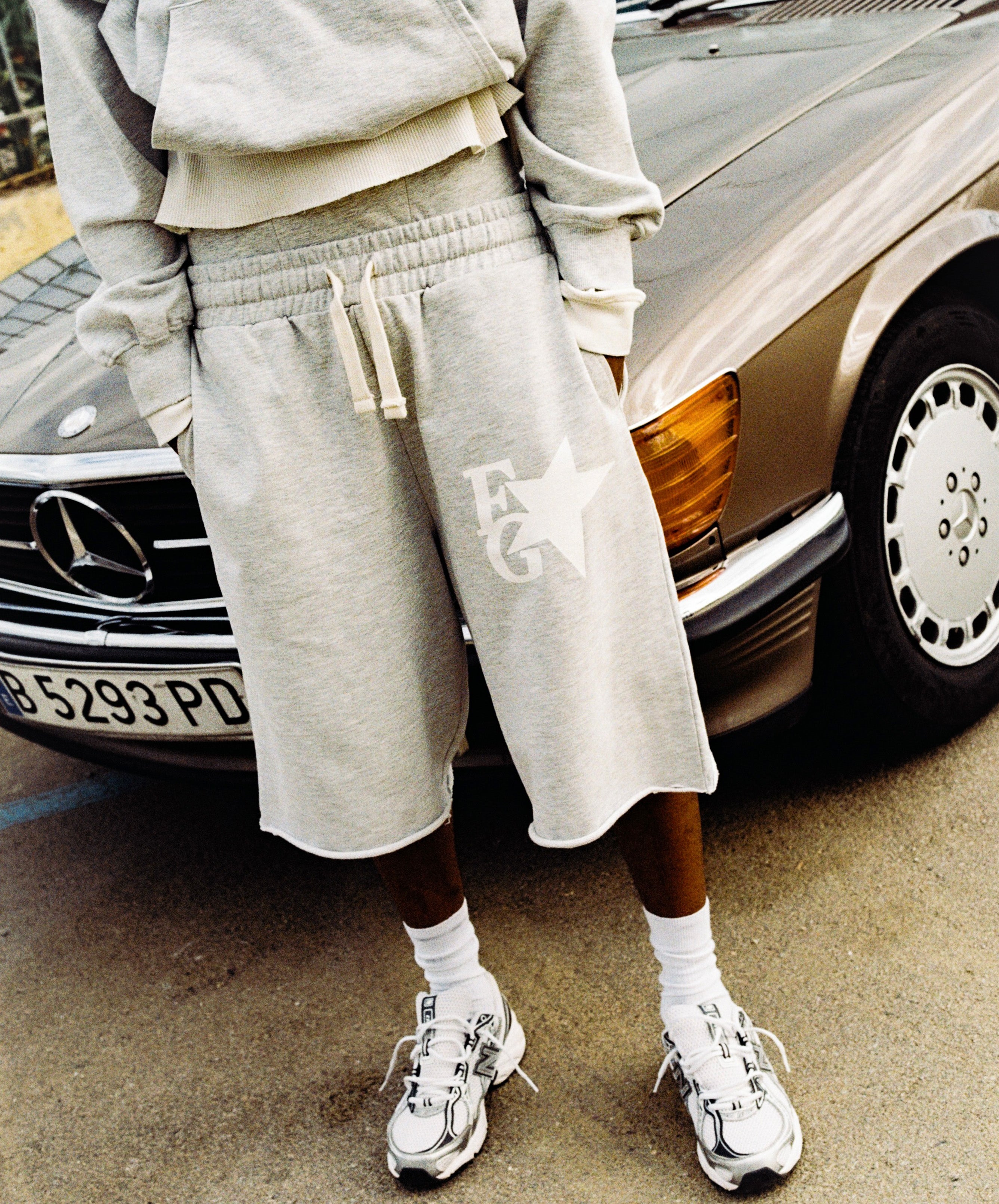 Star Jorts Light Grey