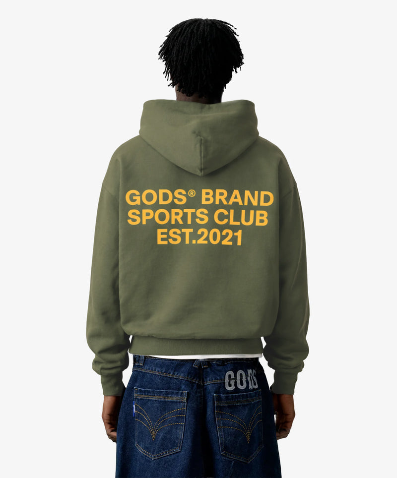 Gods® Brand Sports Club Hoodie Military Green