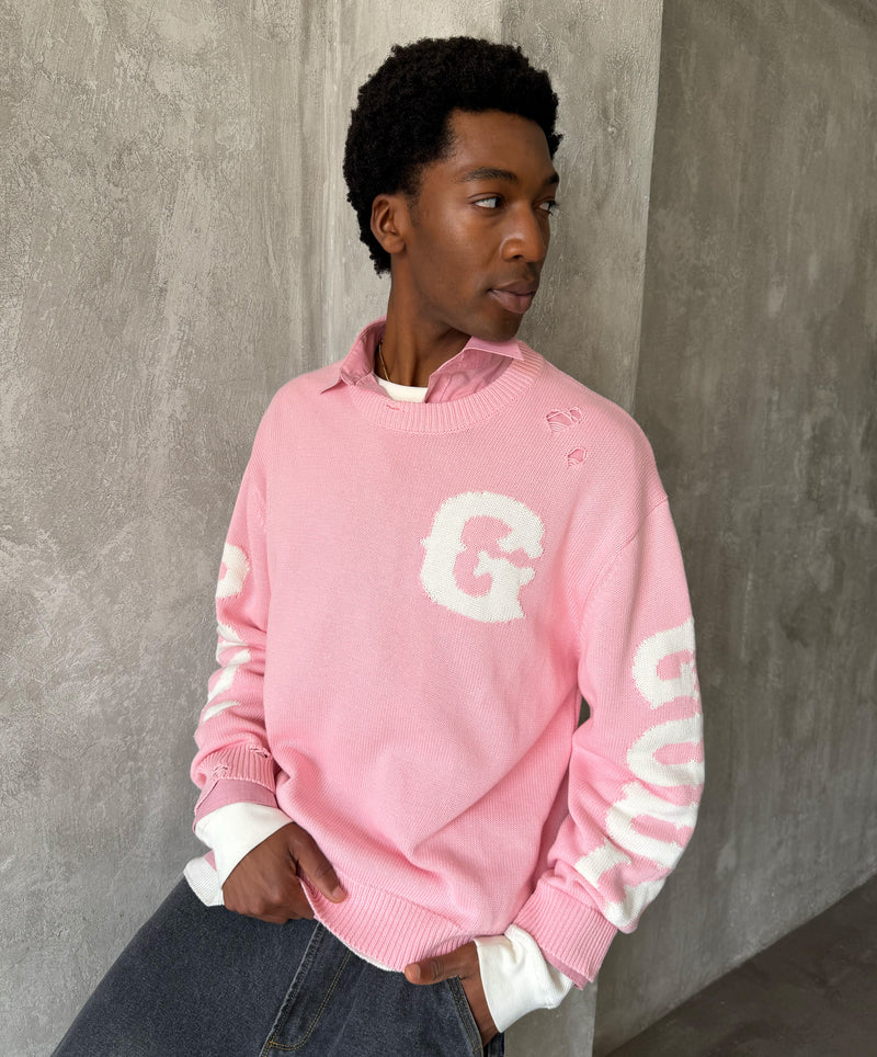 G Side Knitted Sweater Rose