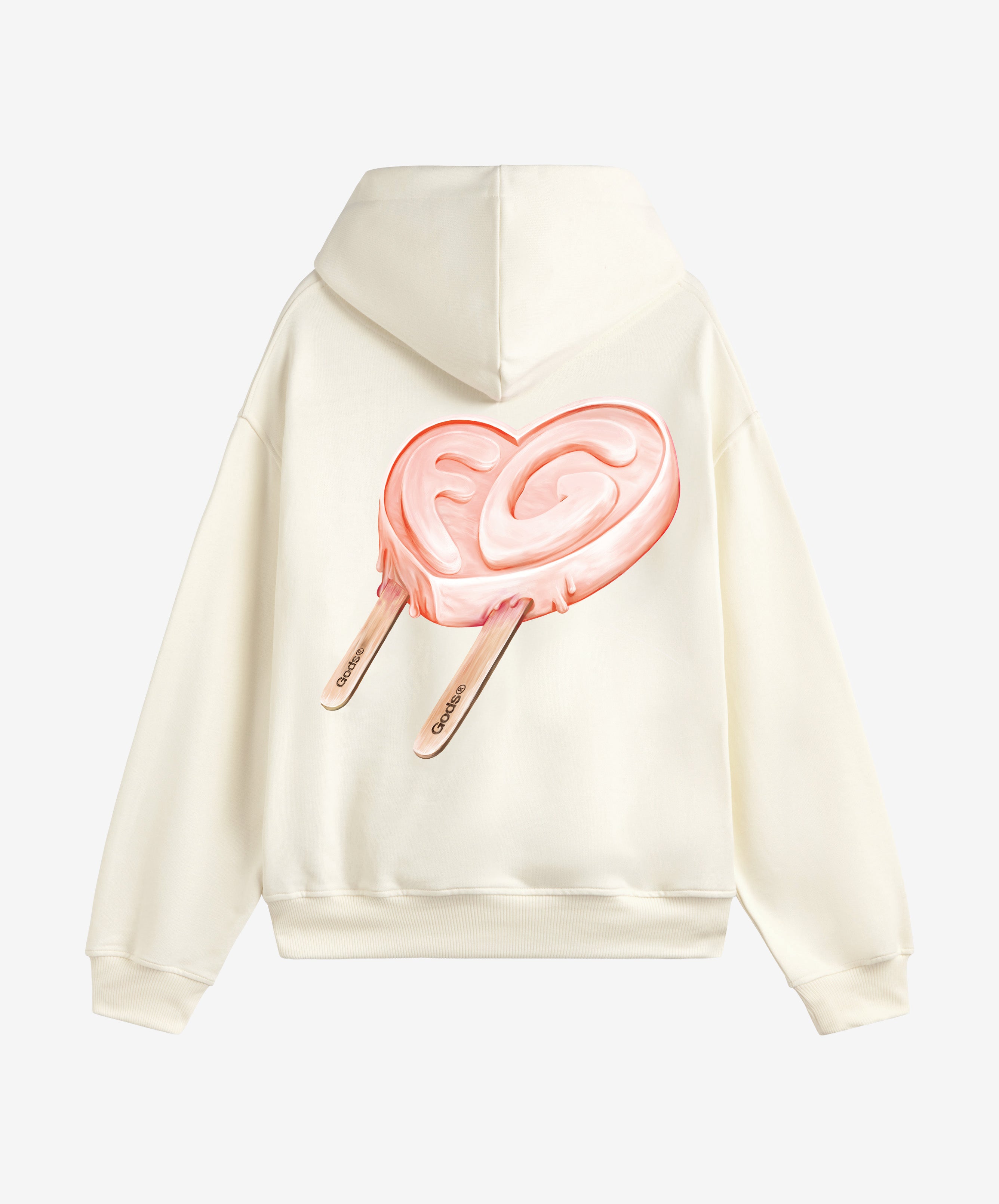 Iced Heart Hoodie Cream
