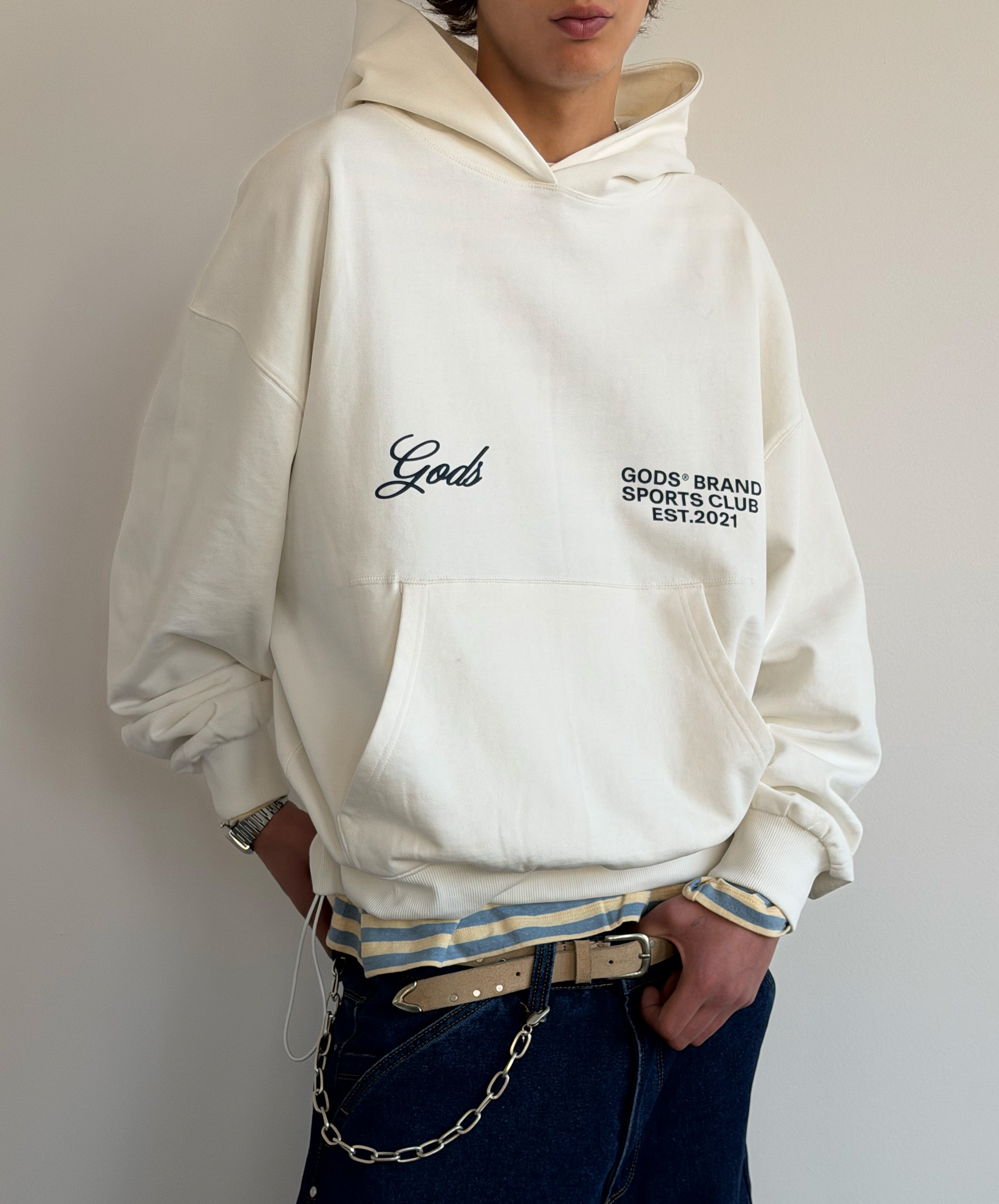 Gods® Brand Sports Club Hoodie Cream
