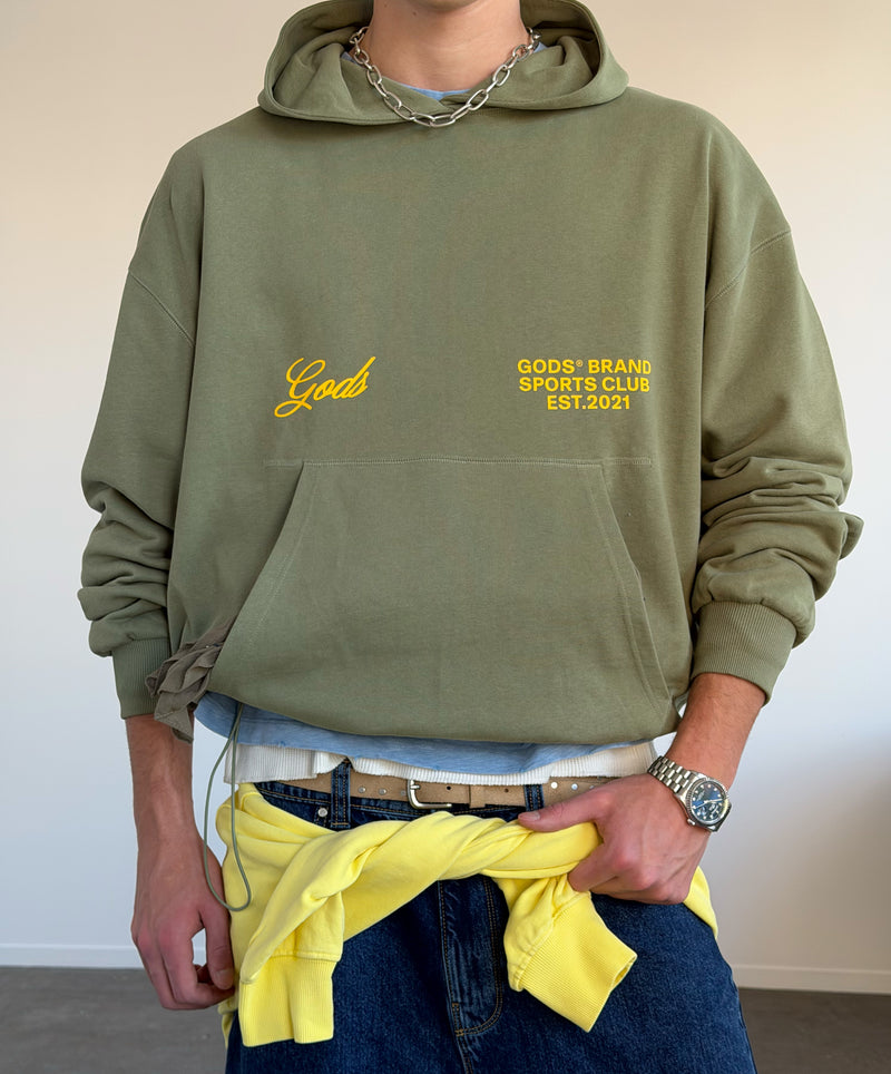 Gods® Brand Sports Club Hoodie Military Green