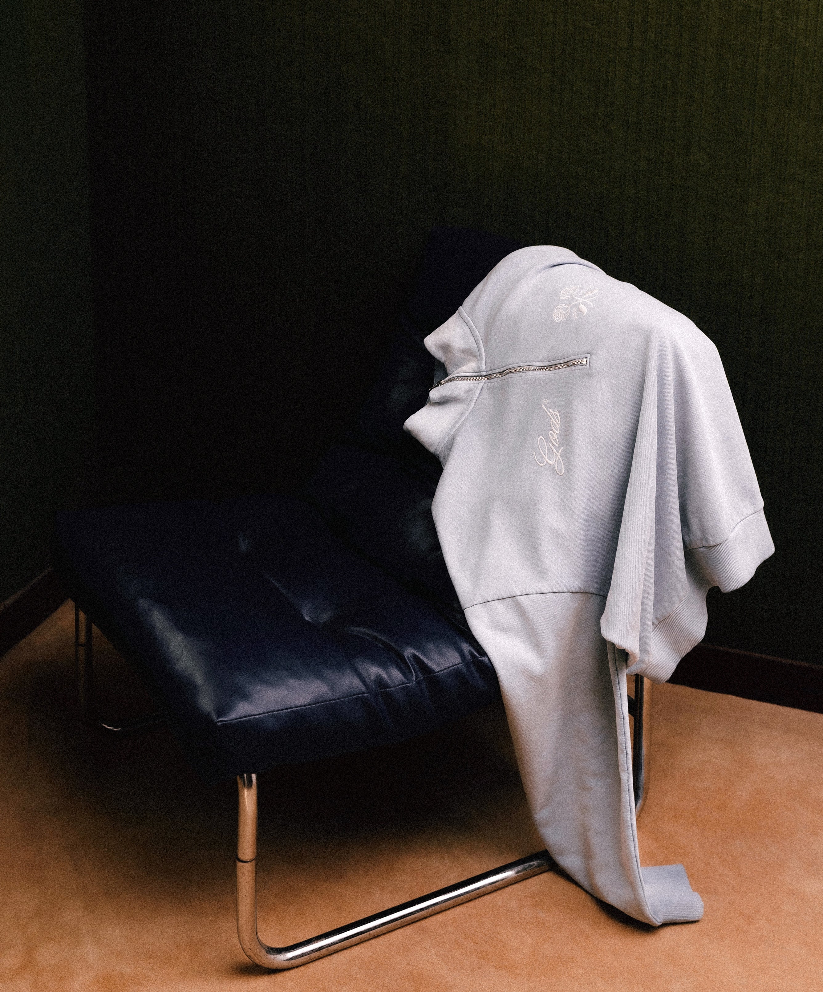 Gods Half Zip Washed Grey