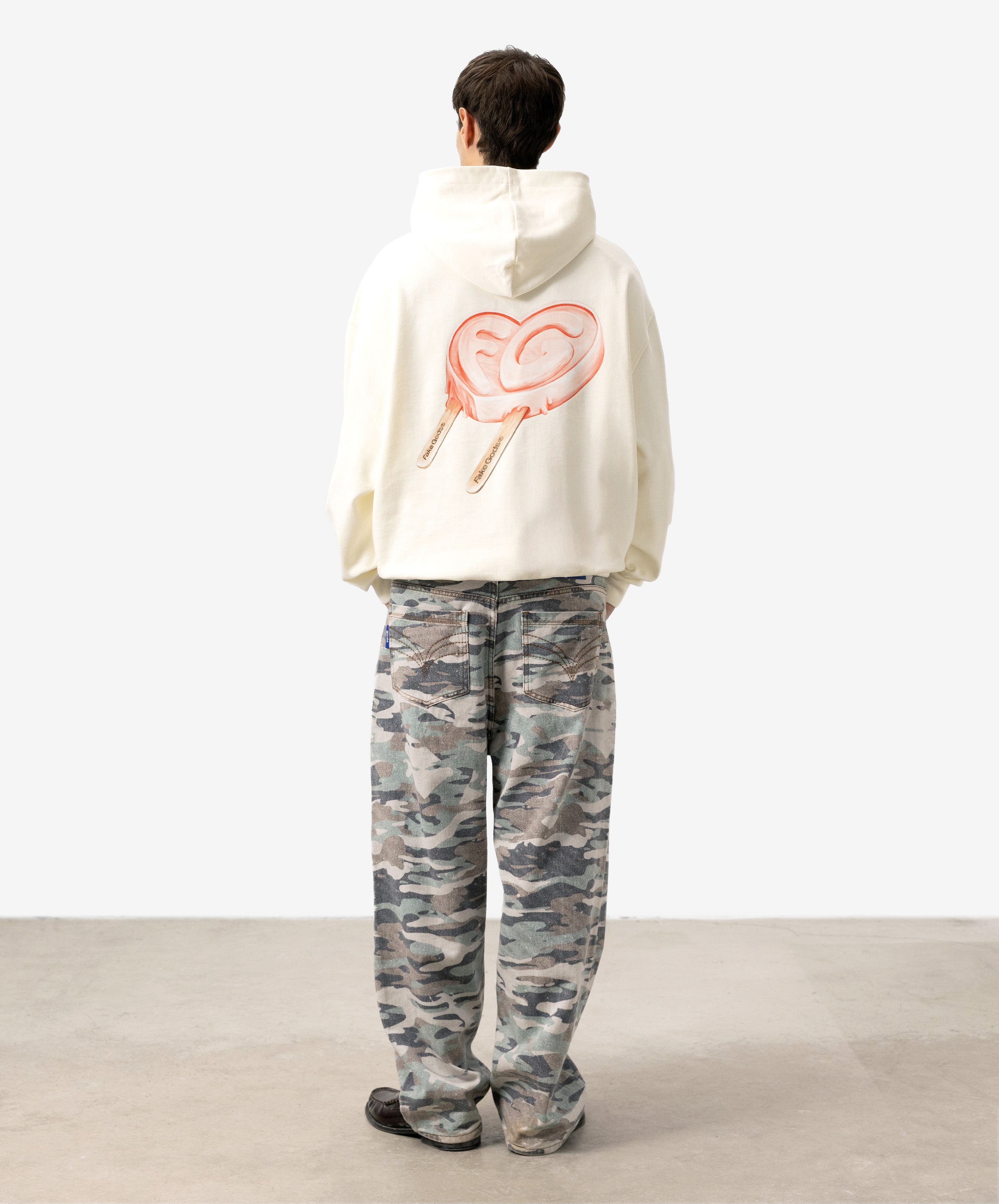 Iced Heart Hoodie Cream