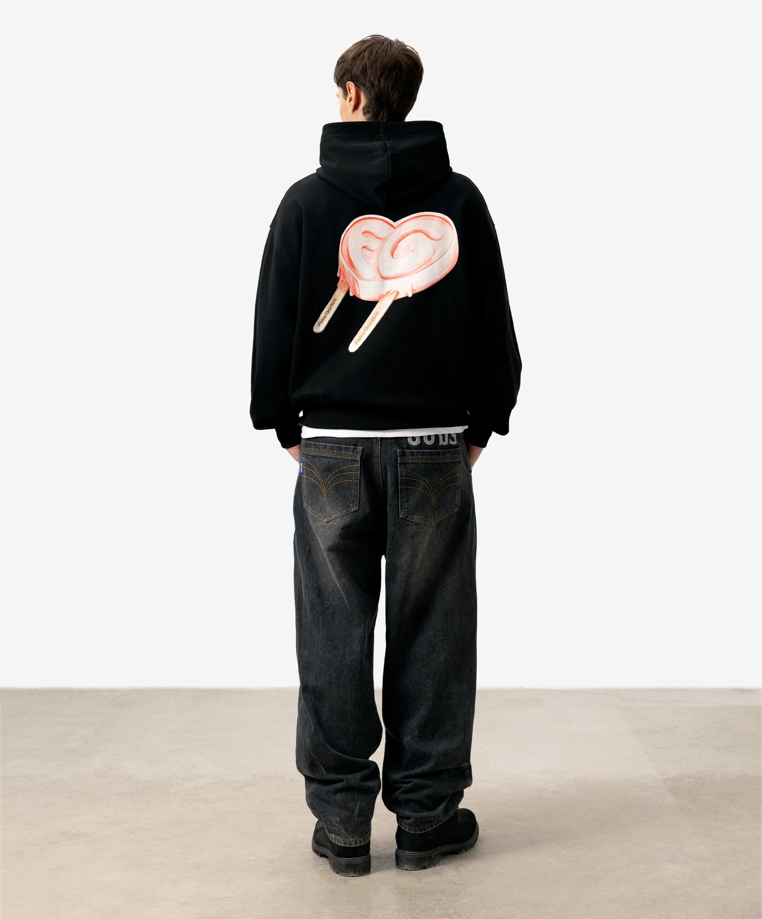 Iced Heart Hoodie Black