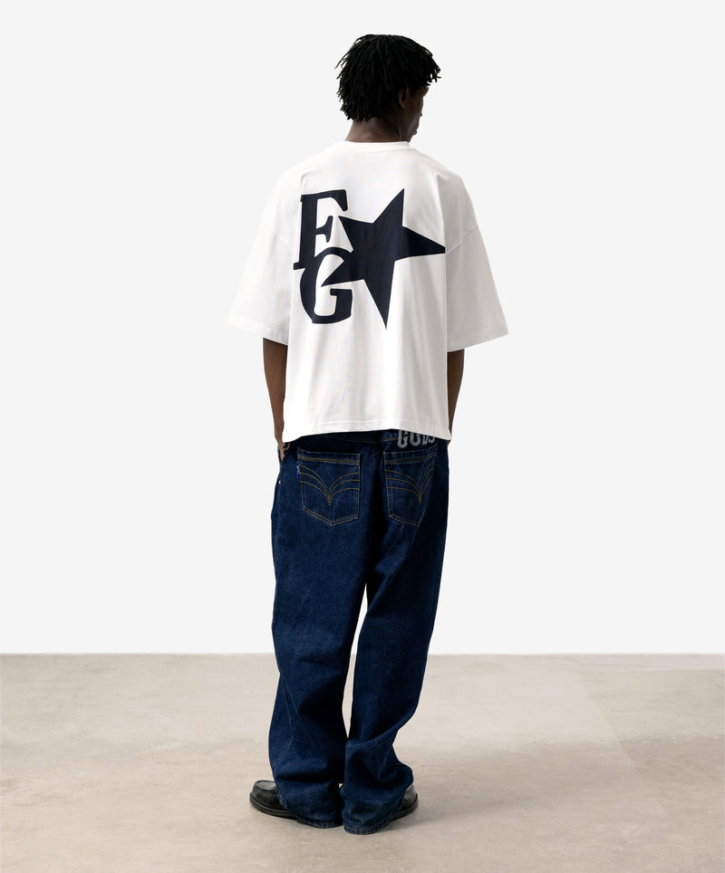 Star Boxy Tee White