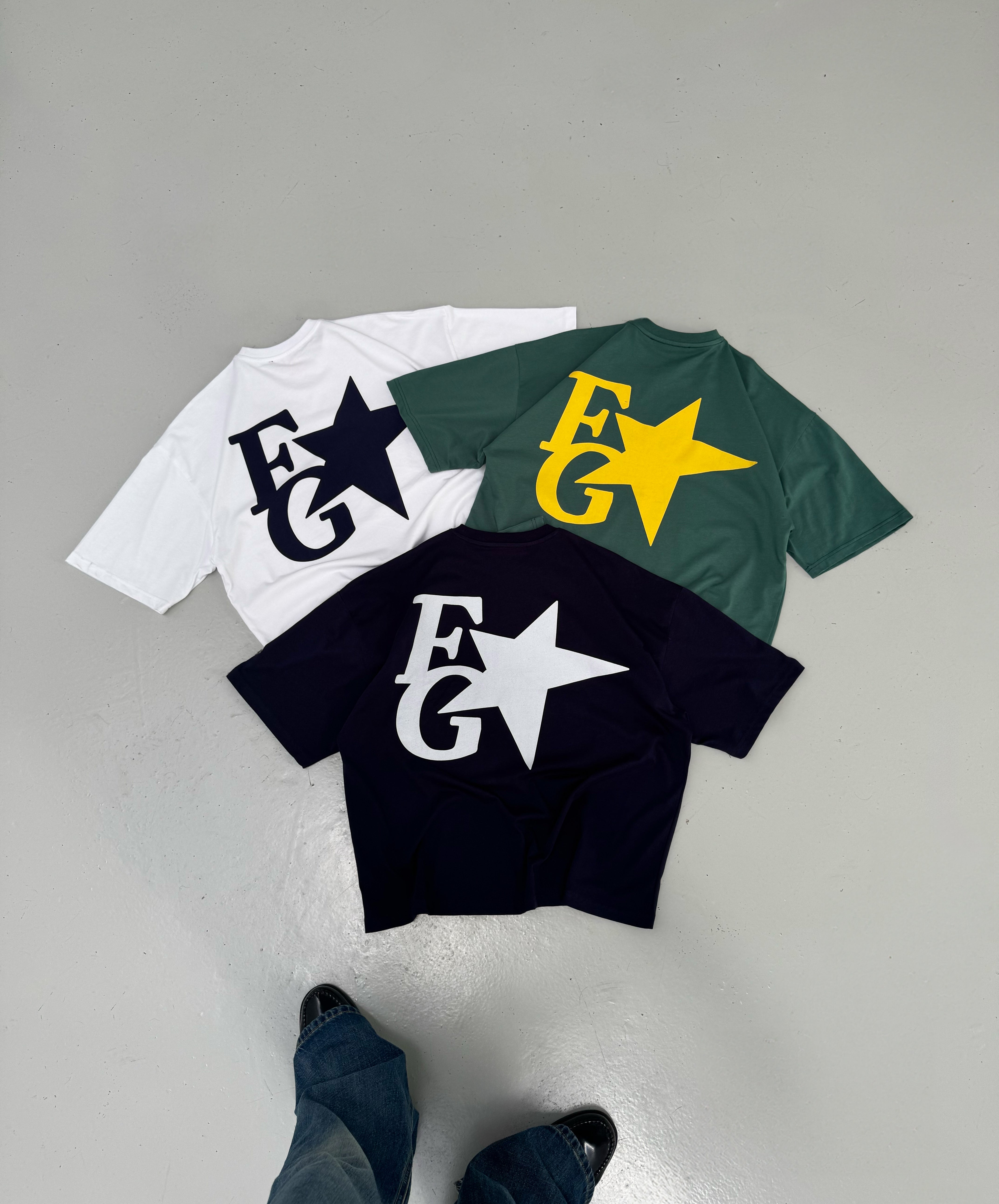 Star Boxy Tee Navy
