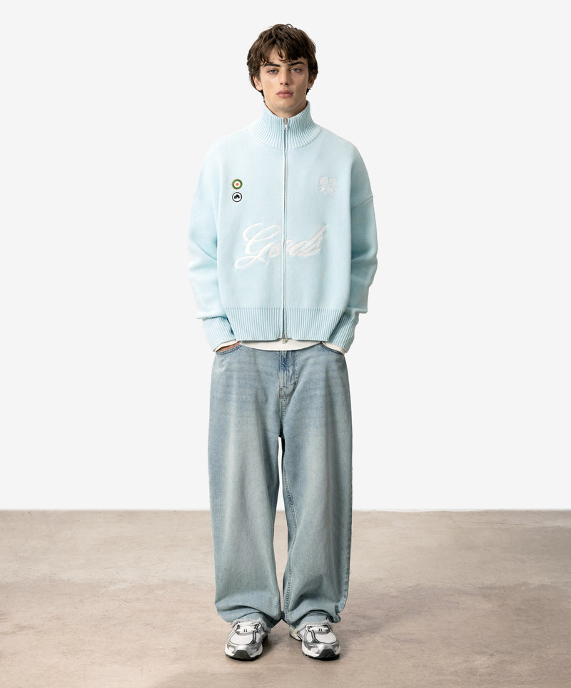 Gods Knitted Zipper Blue