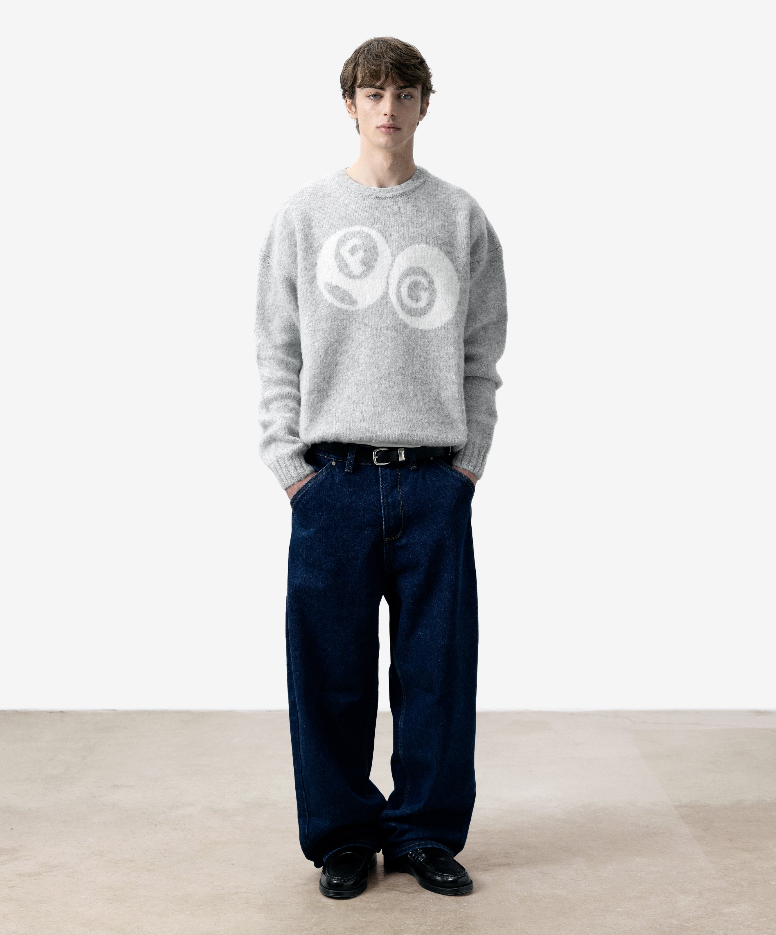 Billiard Knitted Sweater Light Grey