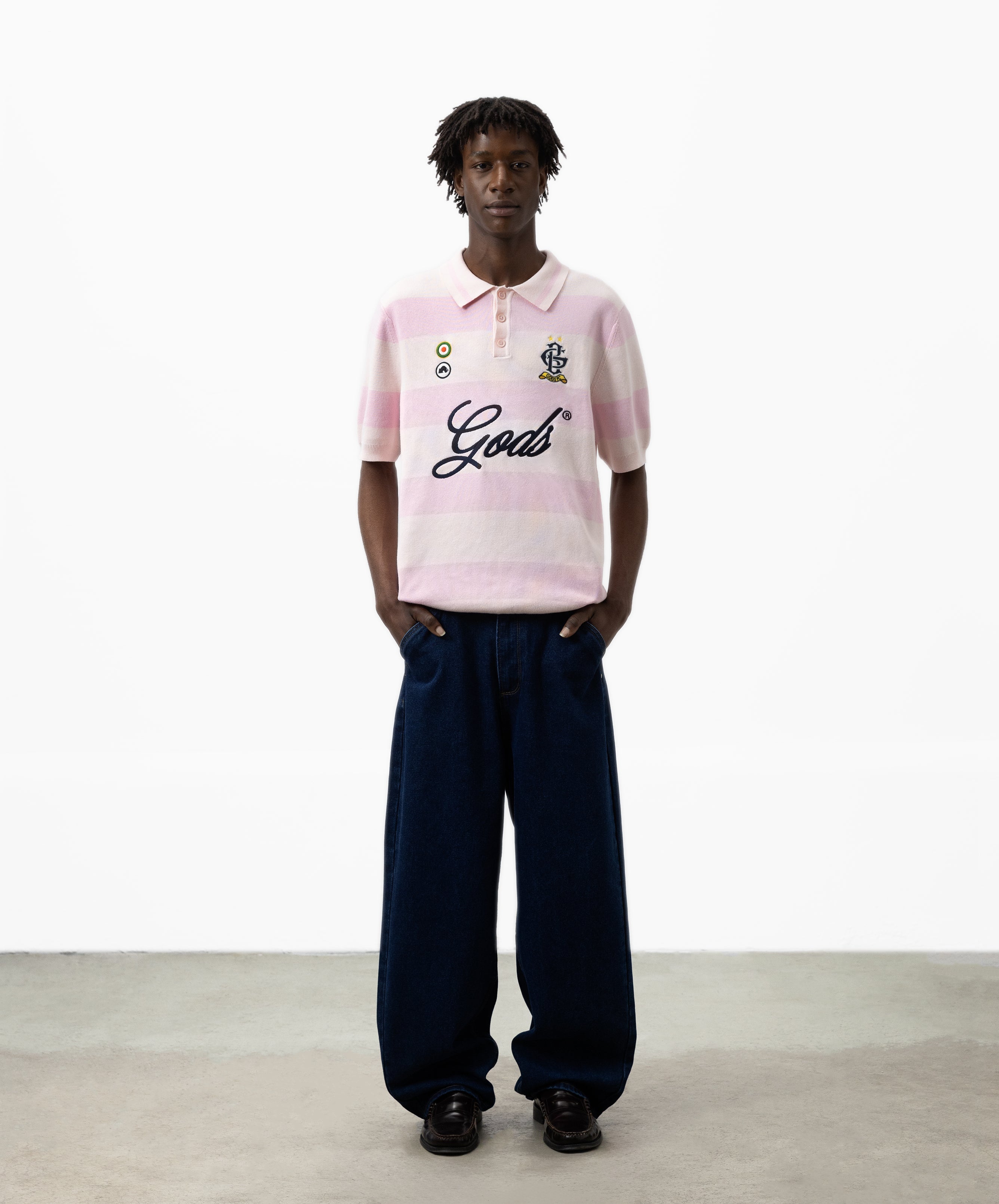 Striped Polo Rose