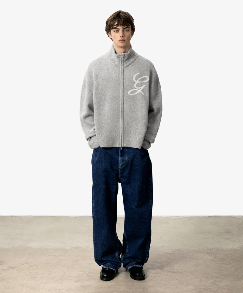 G'S Knitted Zipper Light Grey