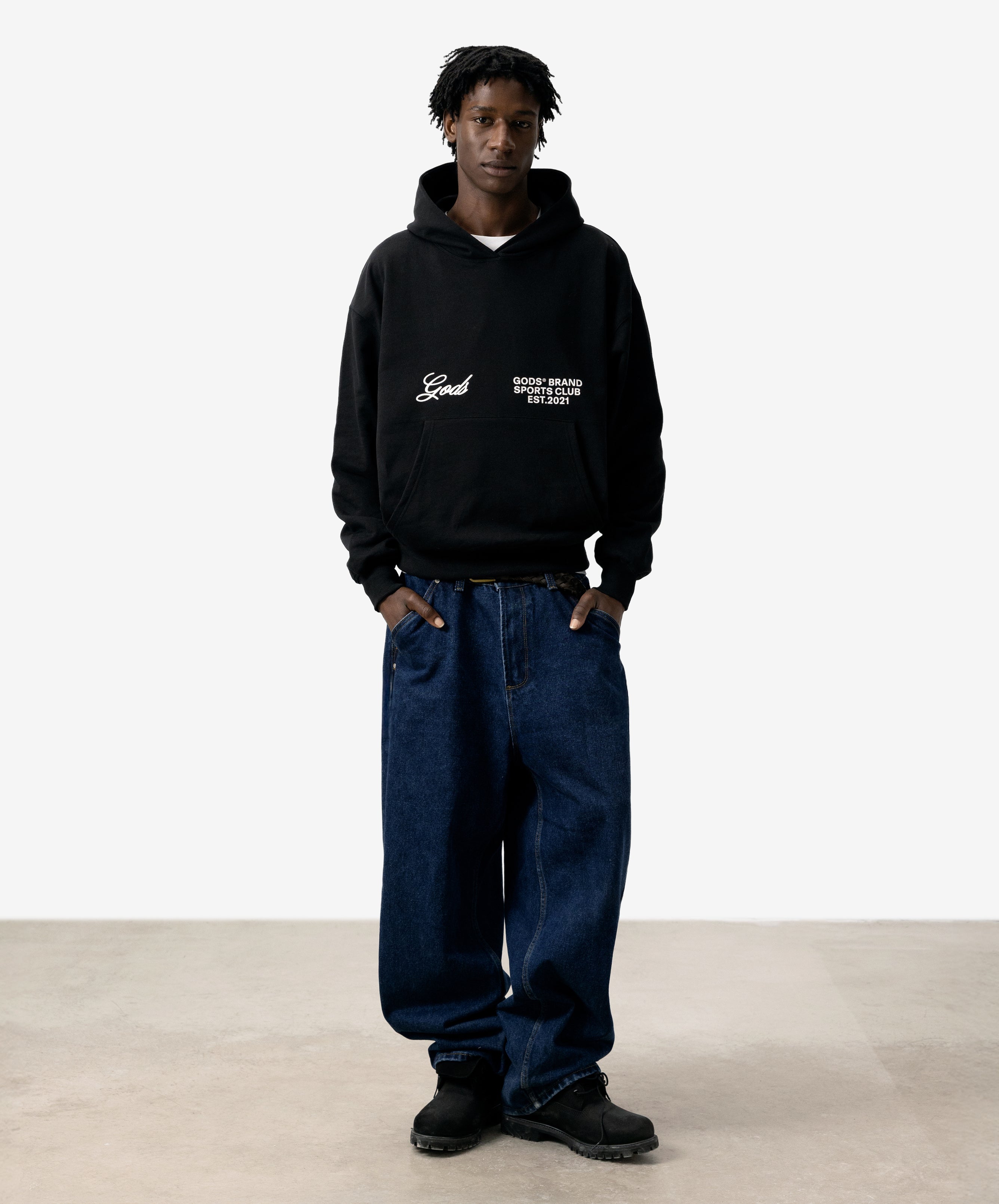 Gods® Brand Sports Club Hoodie Black