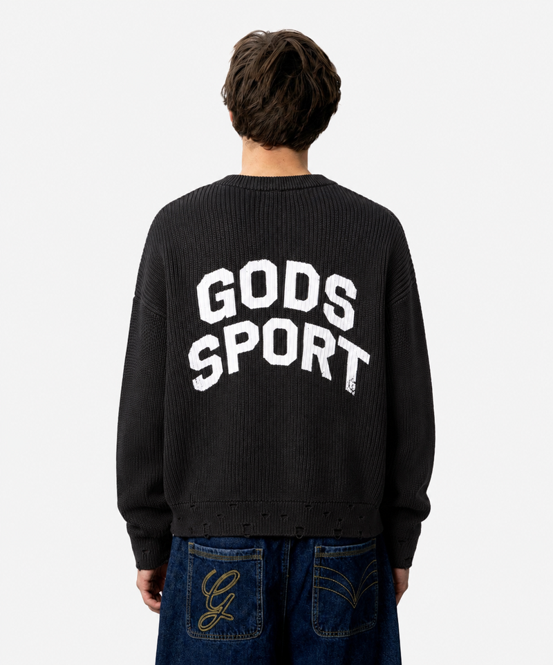 Gods Sport Knitted Sweater Black