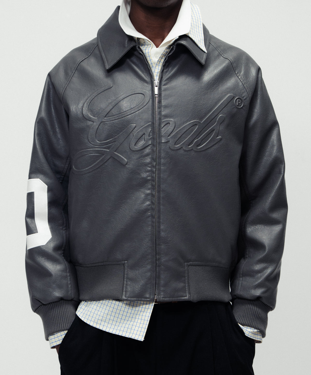Vegan Leather Jacket Dark Grey