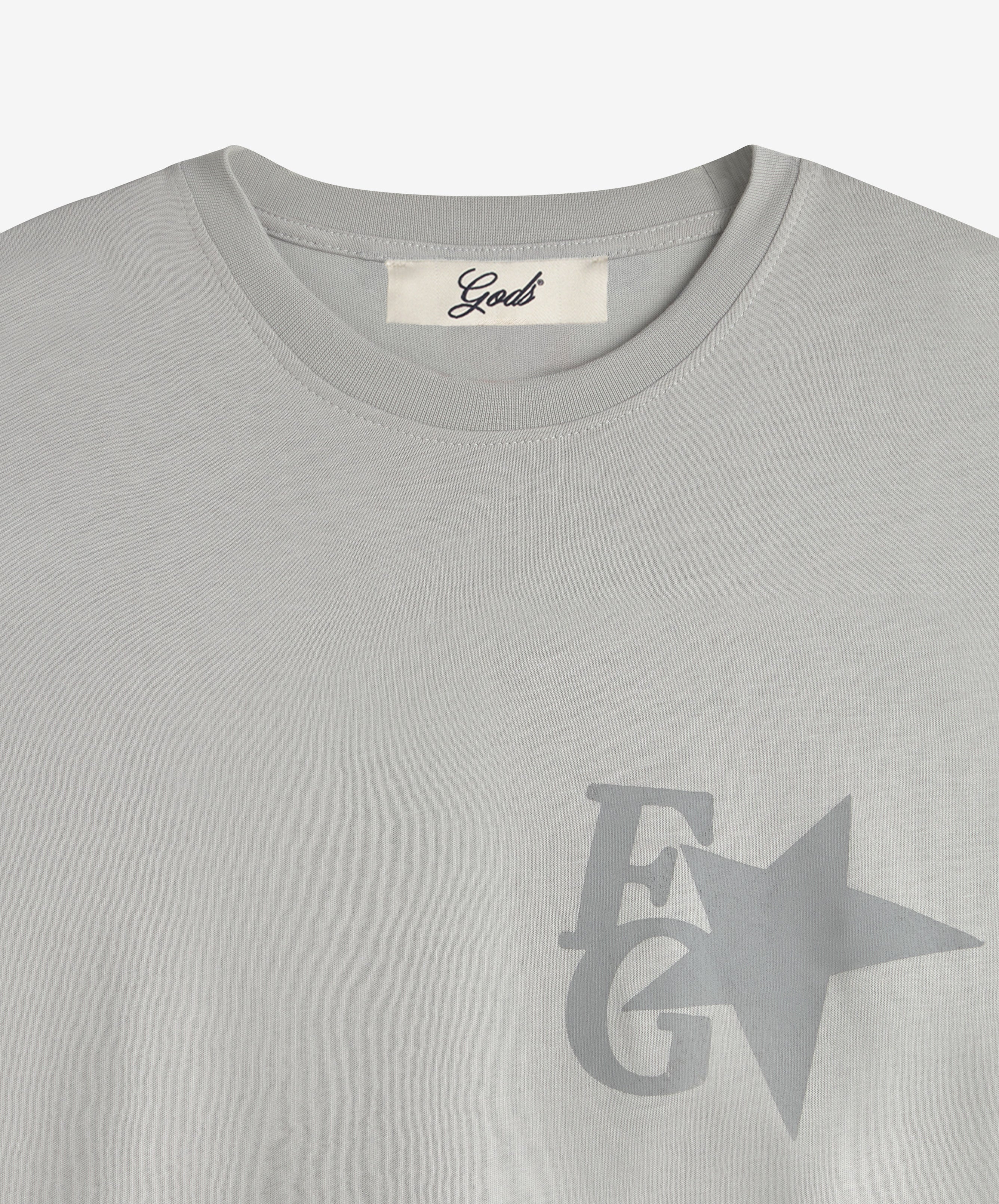 Star Boxy Tee Light Grey