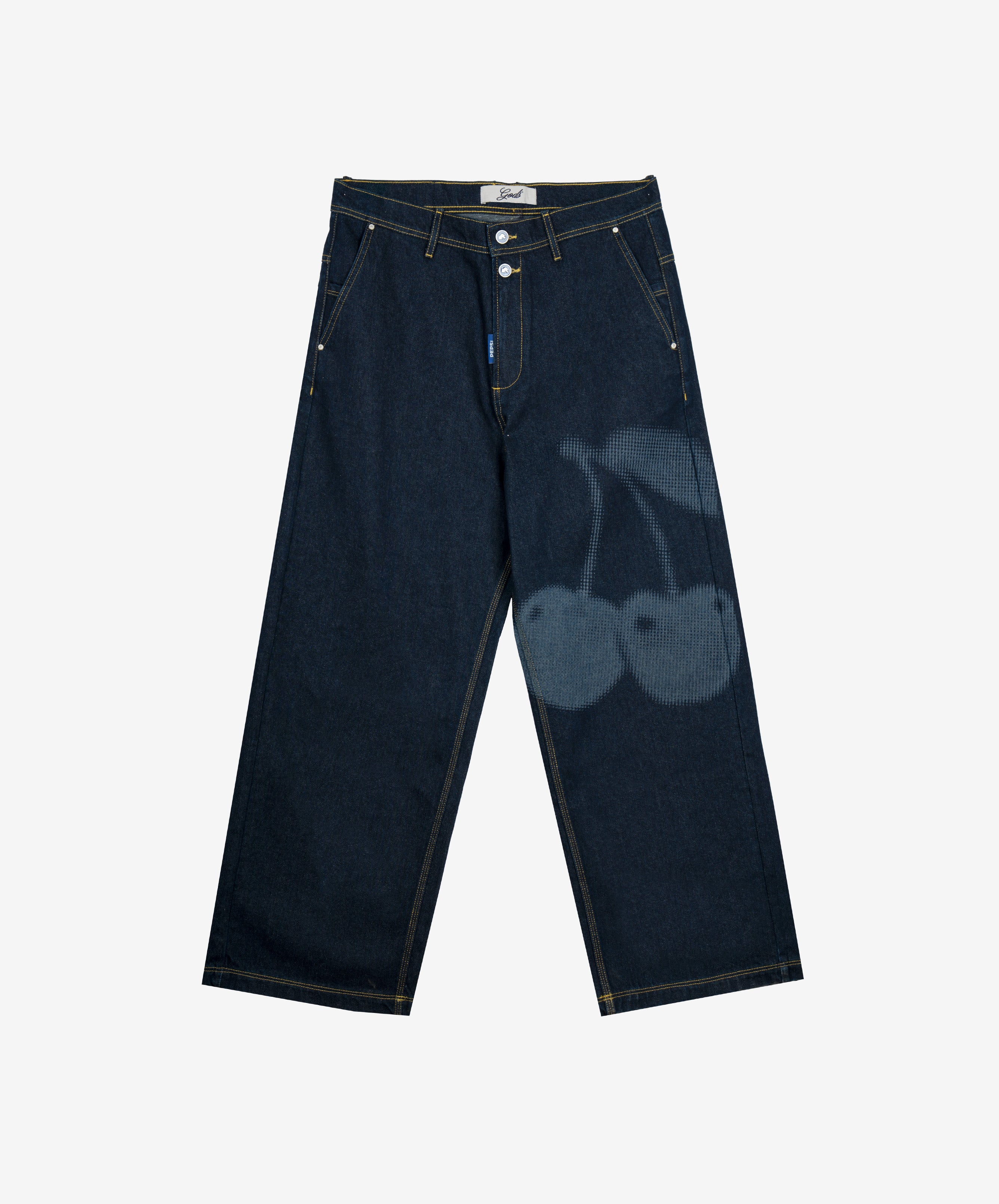 Cherry Baggy Denim Jeans Navy