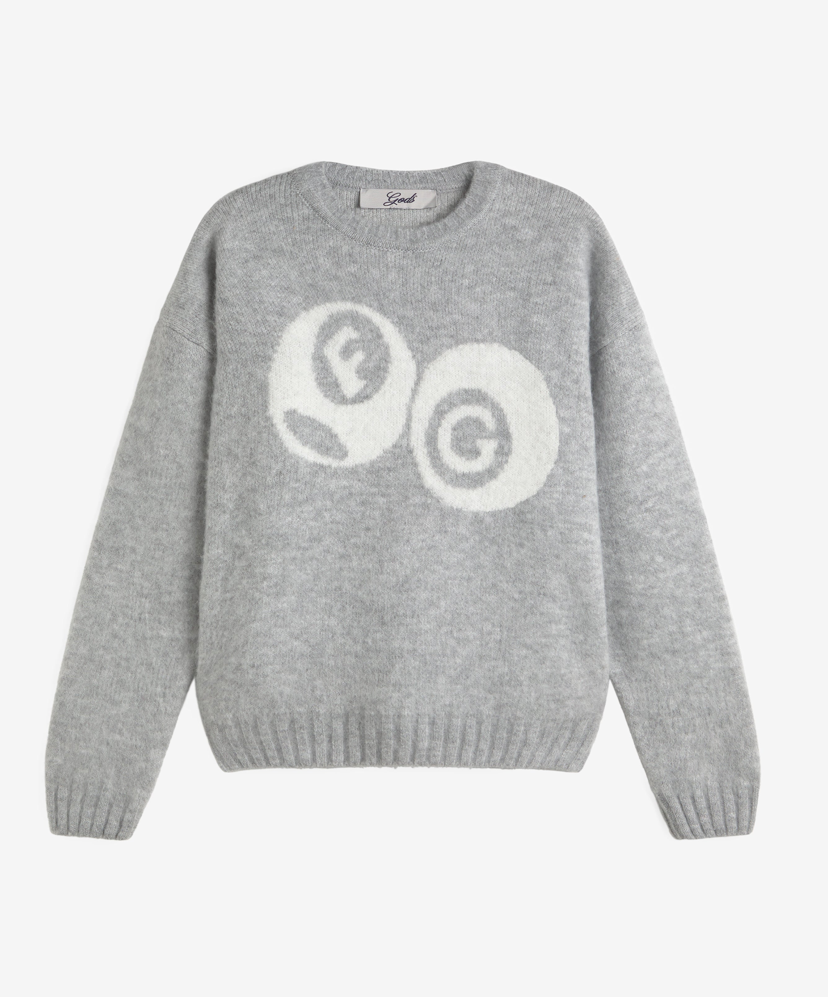Billiard Knitted Mohair Sweater Light Grey
