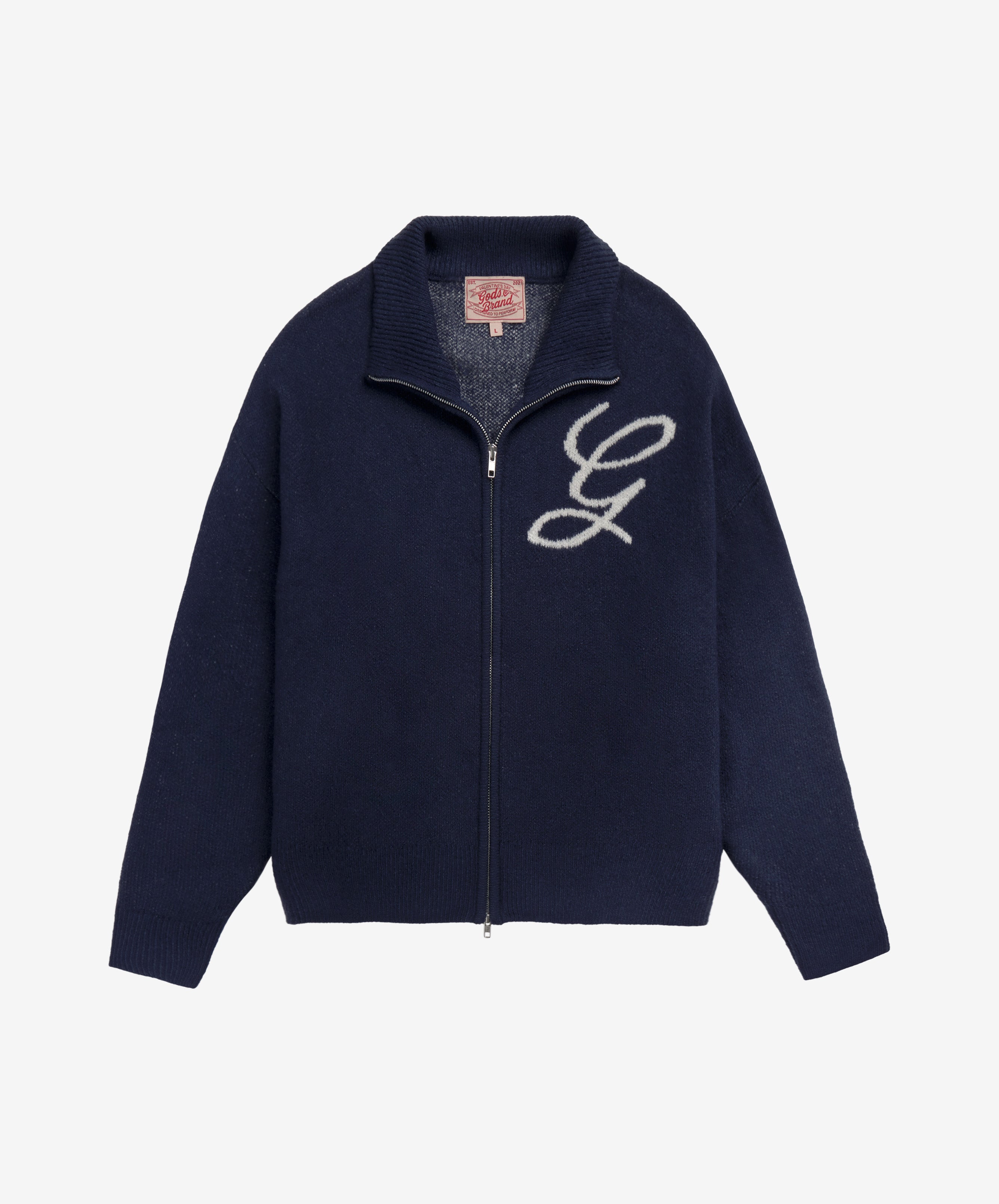 G'S Knitted Zipper Navy