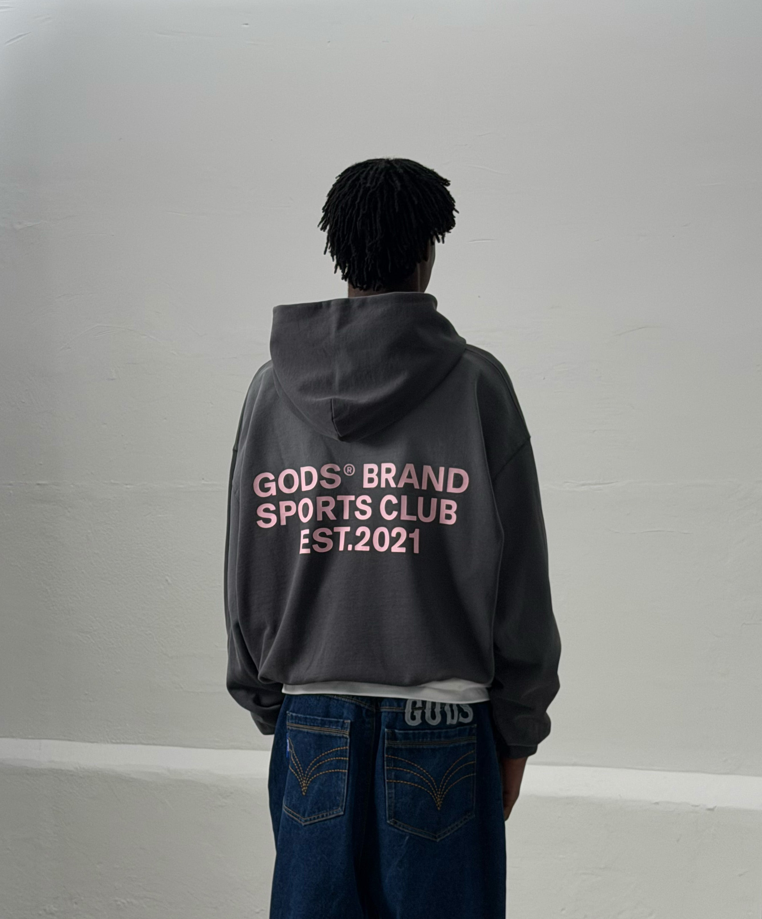 Gods® Brand Sports Club Hoodie Grey
