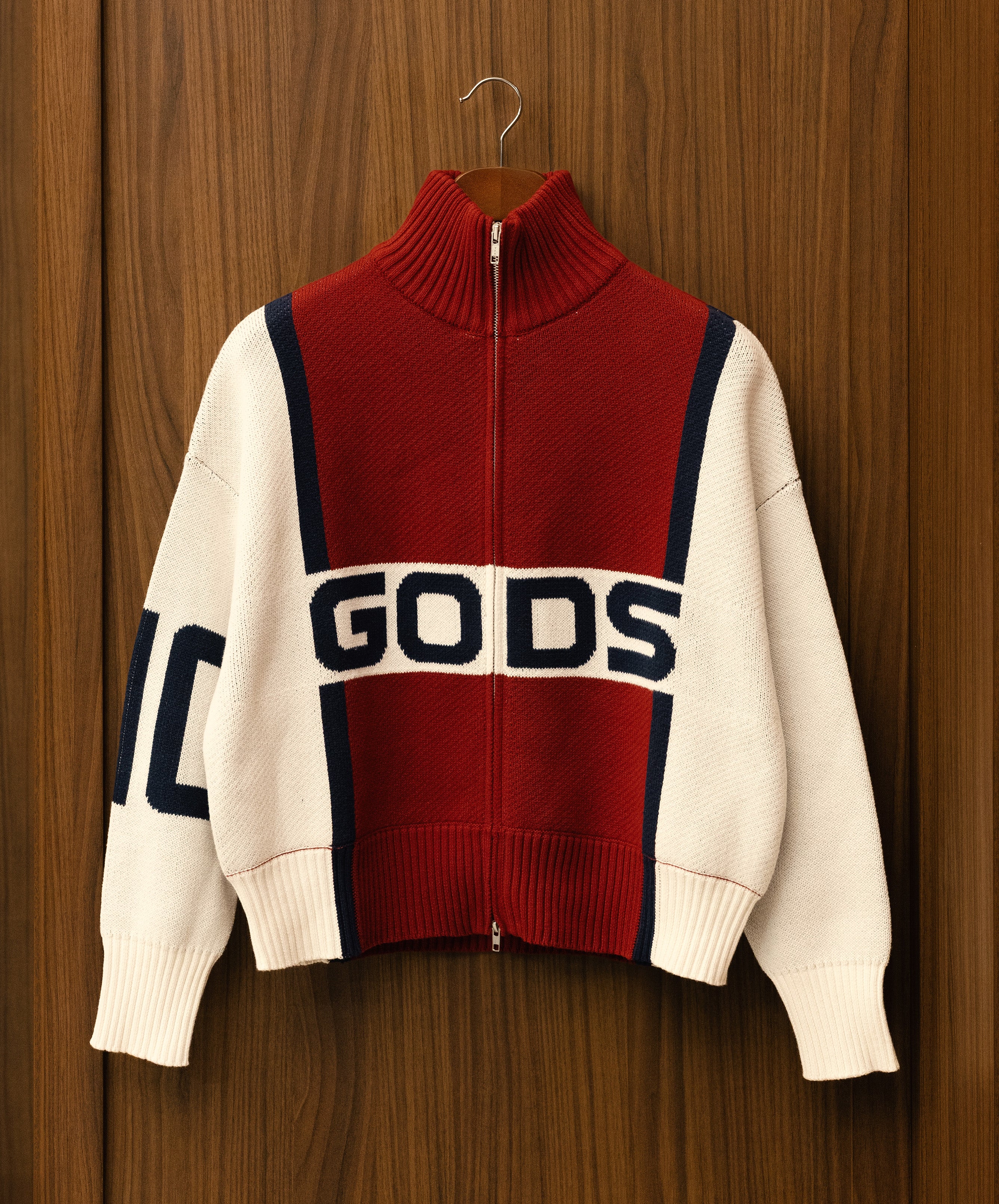 Alpine Rally Knitted Zipper Red-White