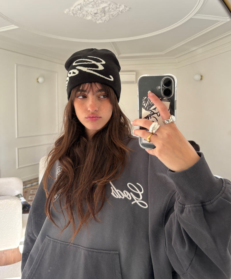 Motor Cropped Hoodie Black