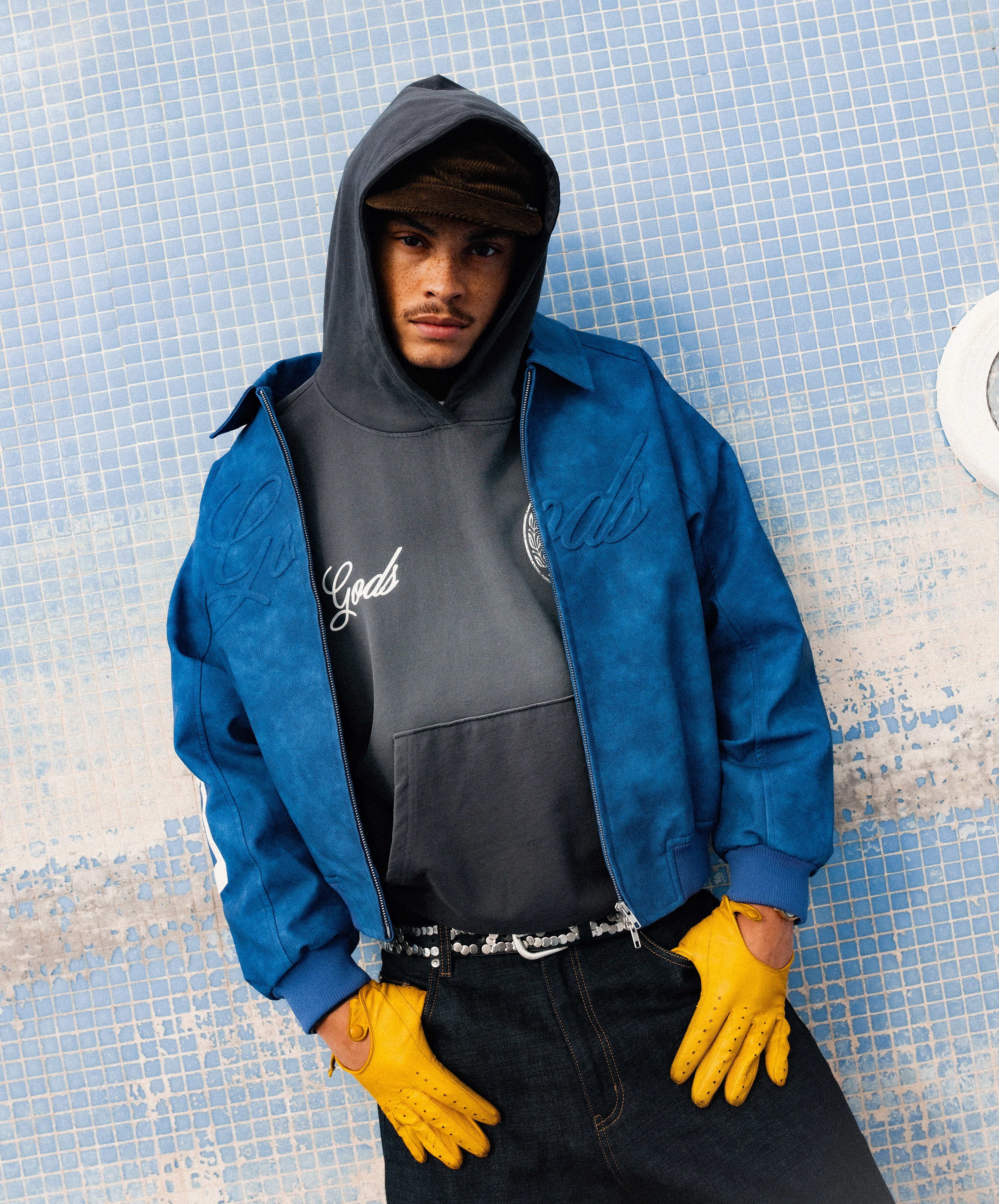 Motor Cropped Hoodie Black