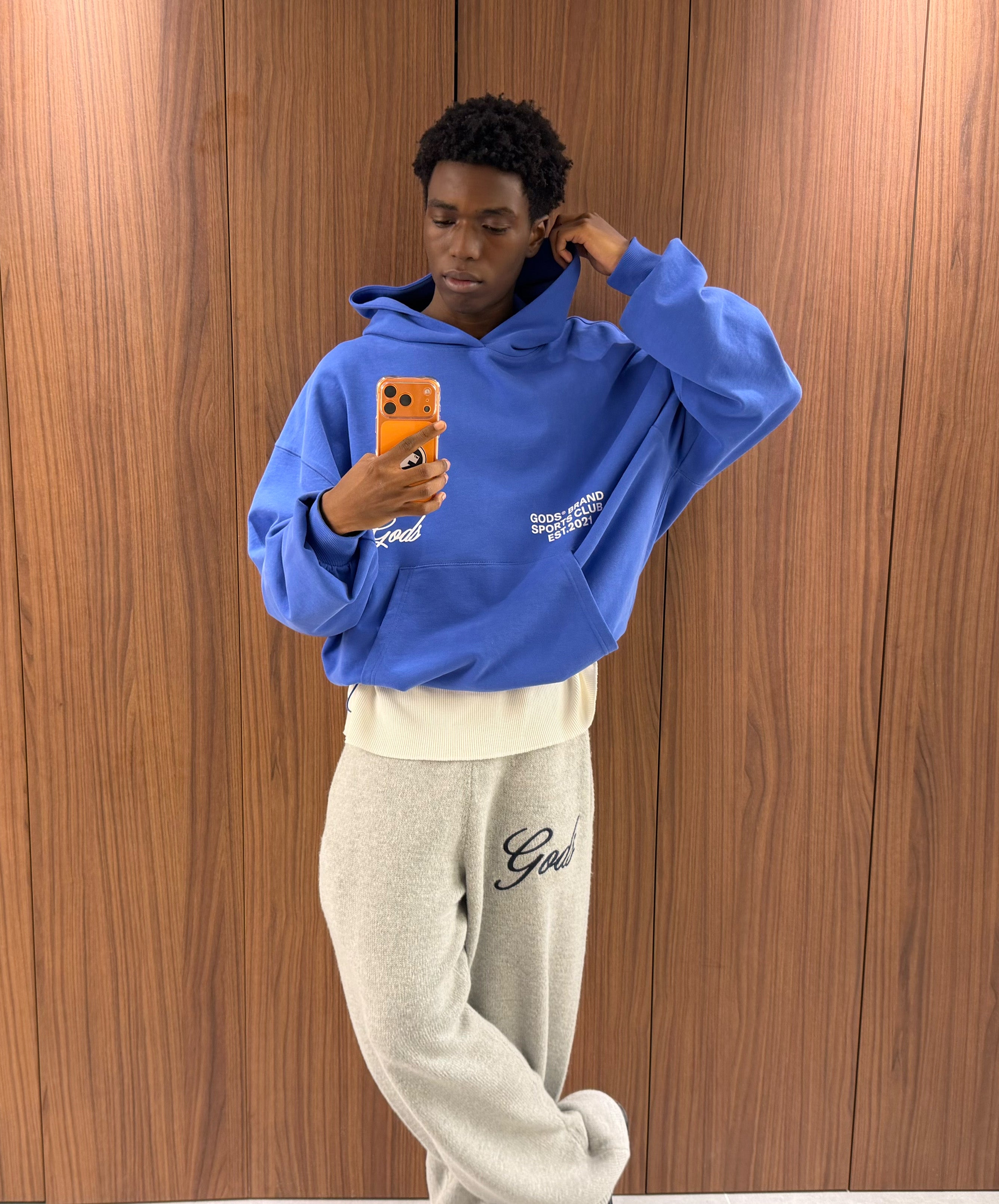 Gods® Brand Sports Club Hoodie Blue