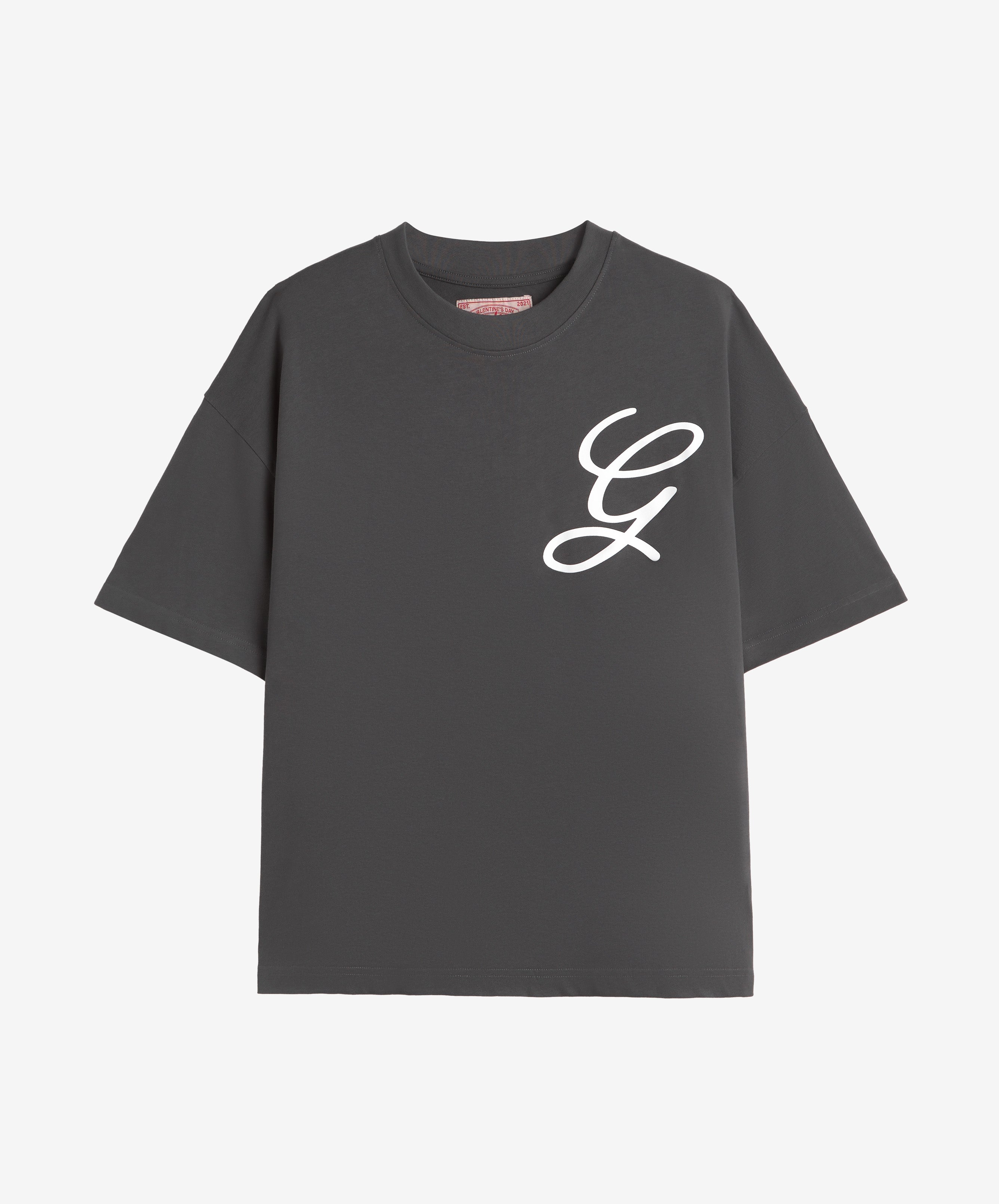 Love Script Boxy Tee Dark Grey