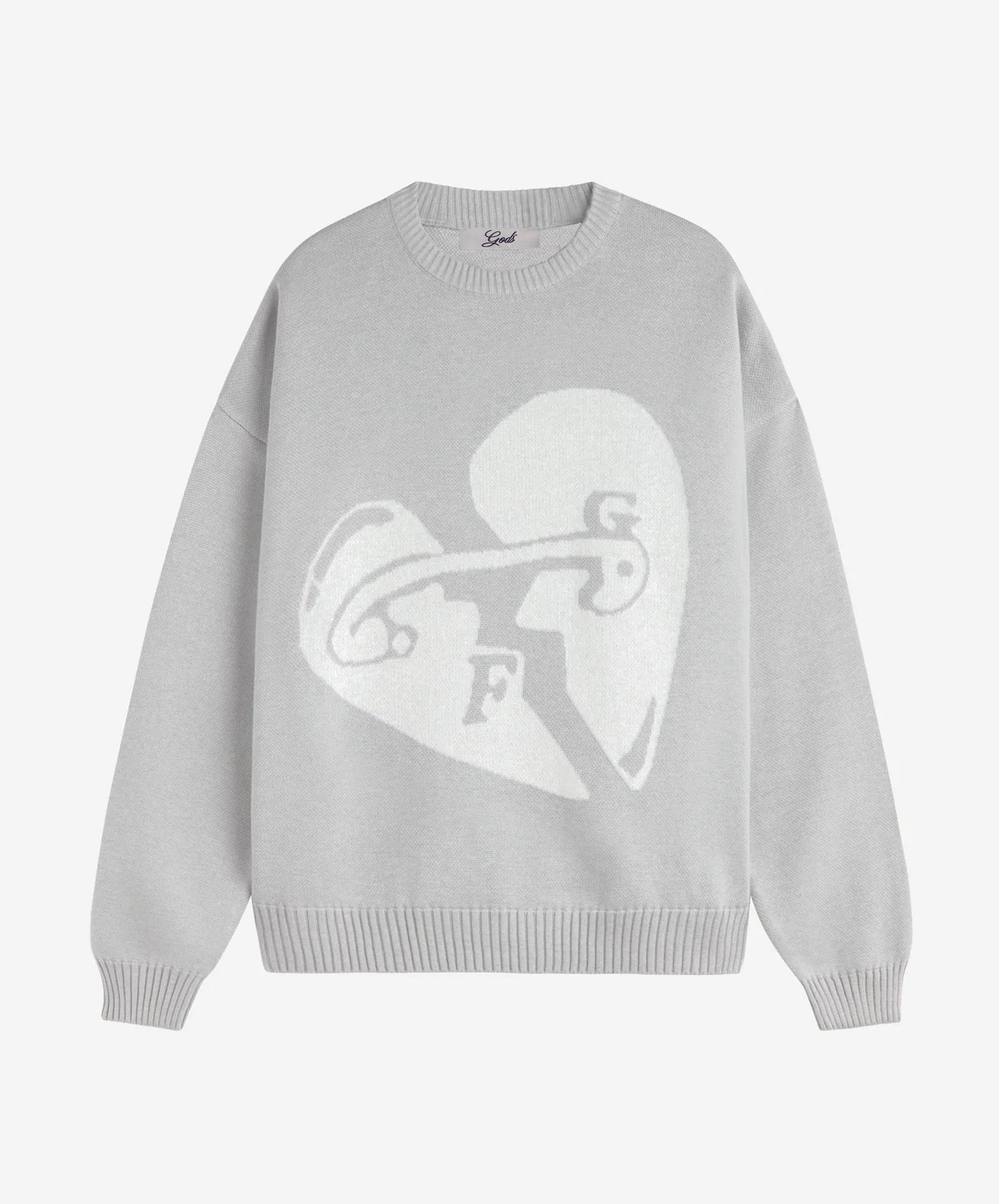 Valentine'S Knitted Sweater Light Grey