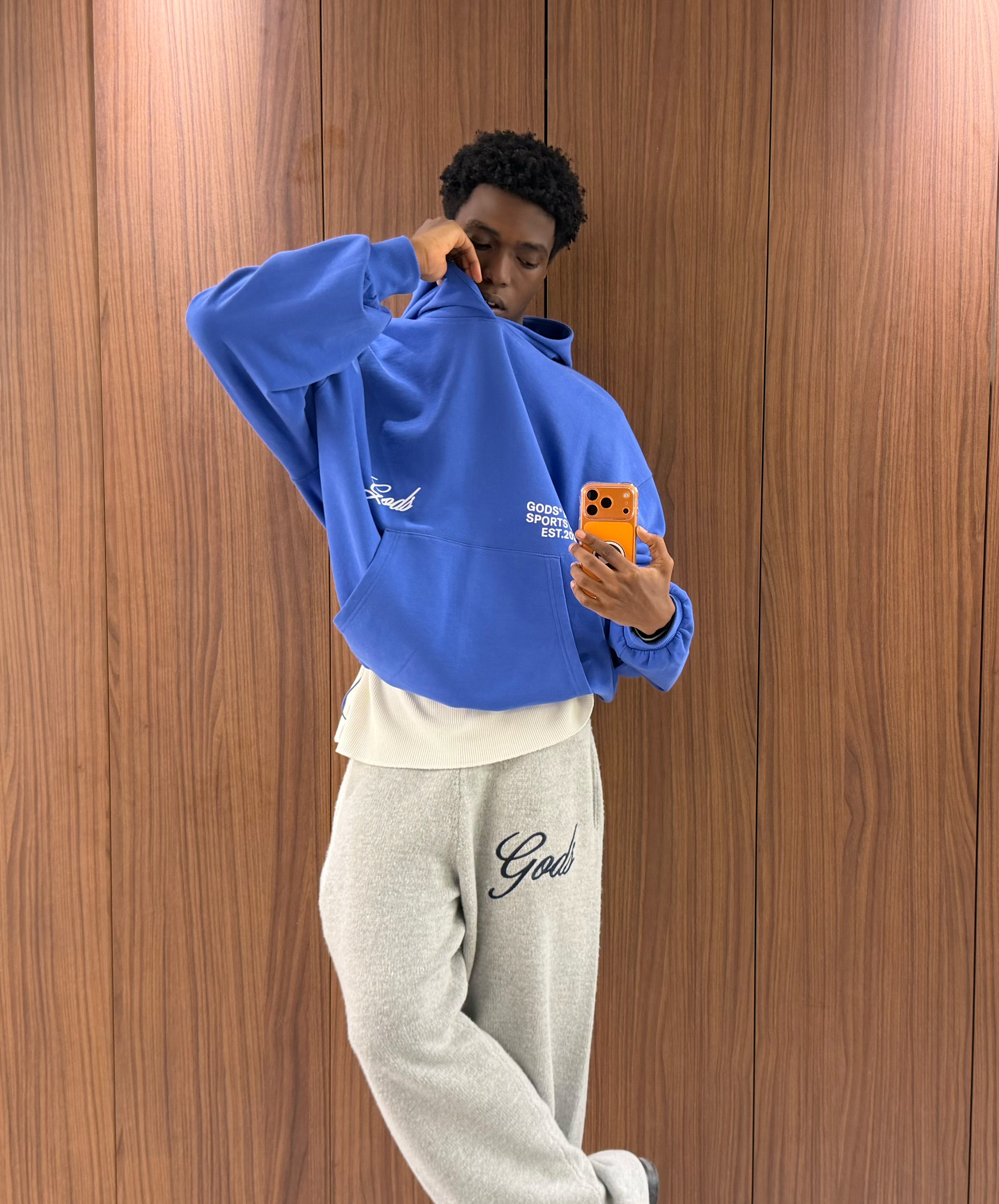 Gods® Brand Sports Club Hoodie Blue