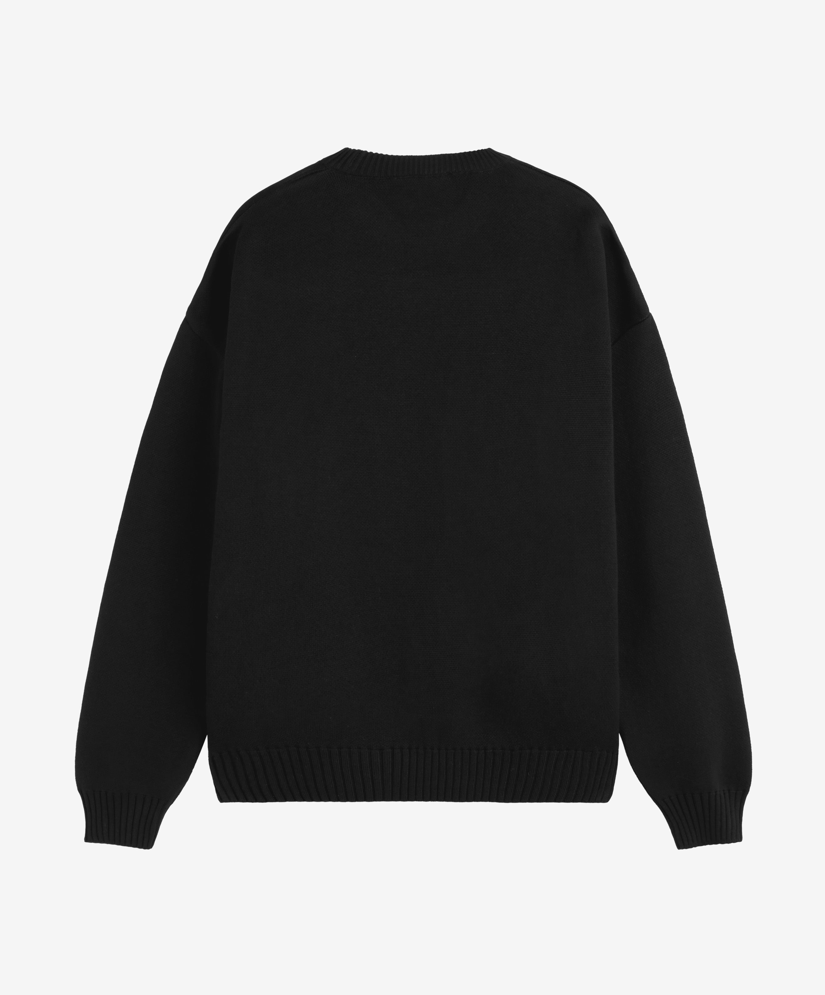 Valentine's Knitted Sweater Black