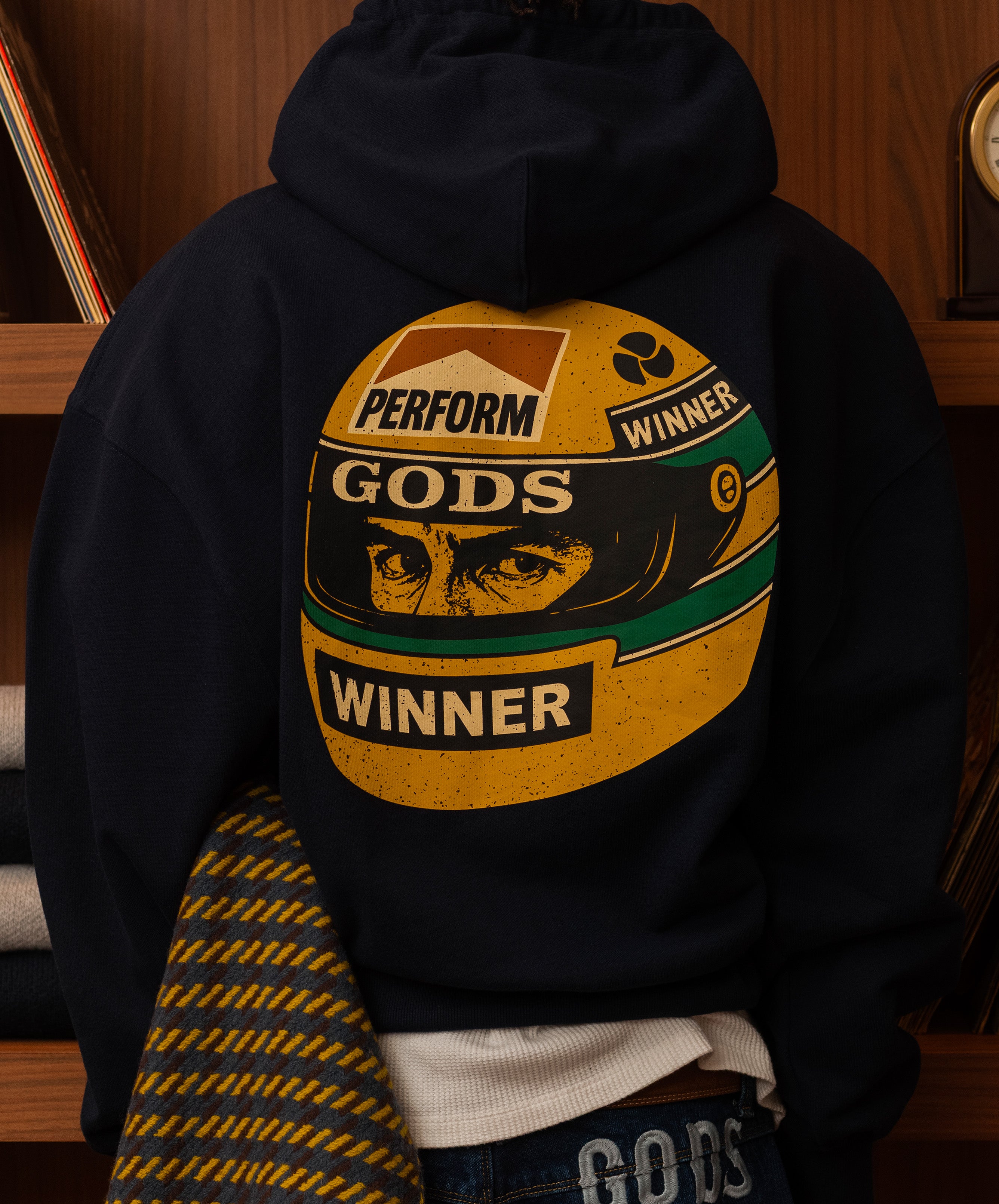 Ayr Cropped Hoodie Navy