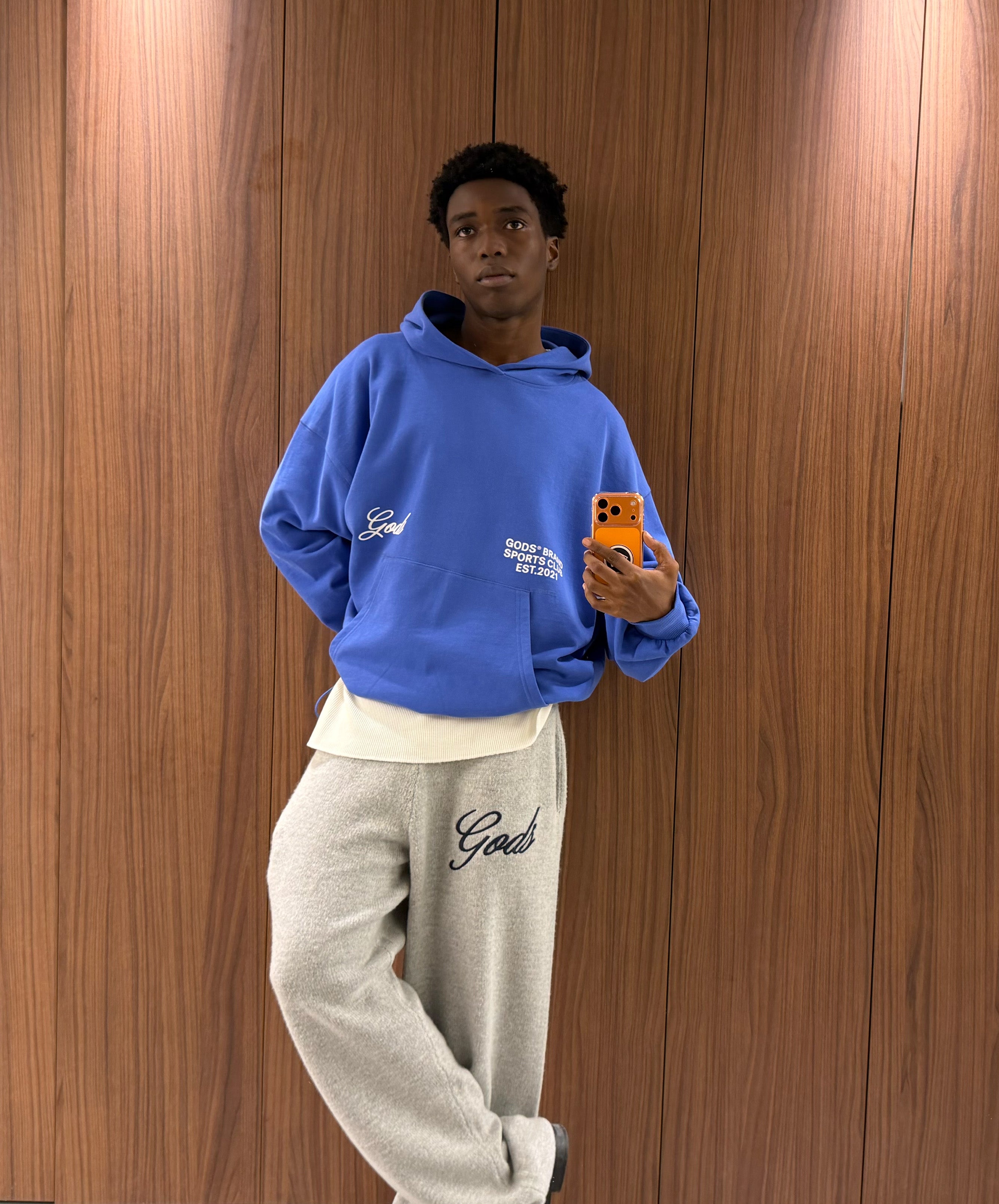 Gods® Brand Sports Club Hoodie Blue