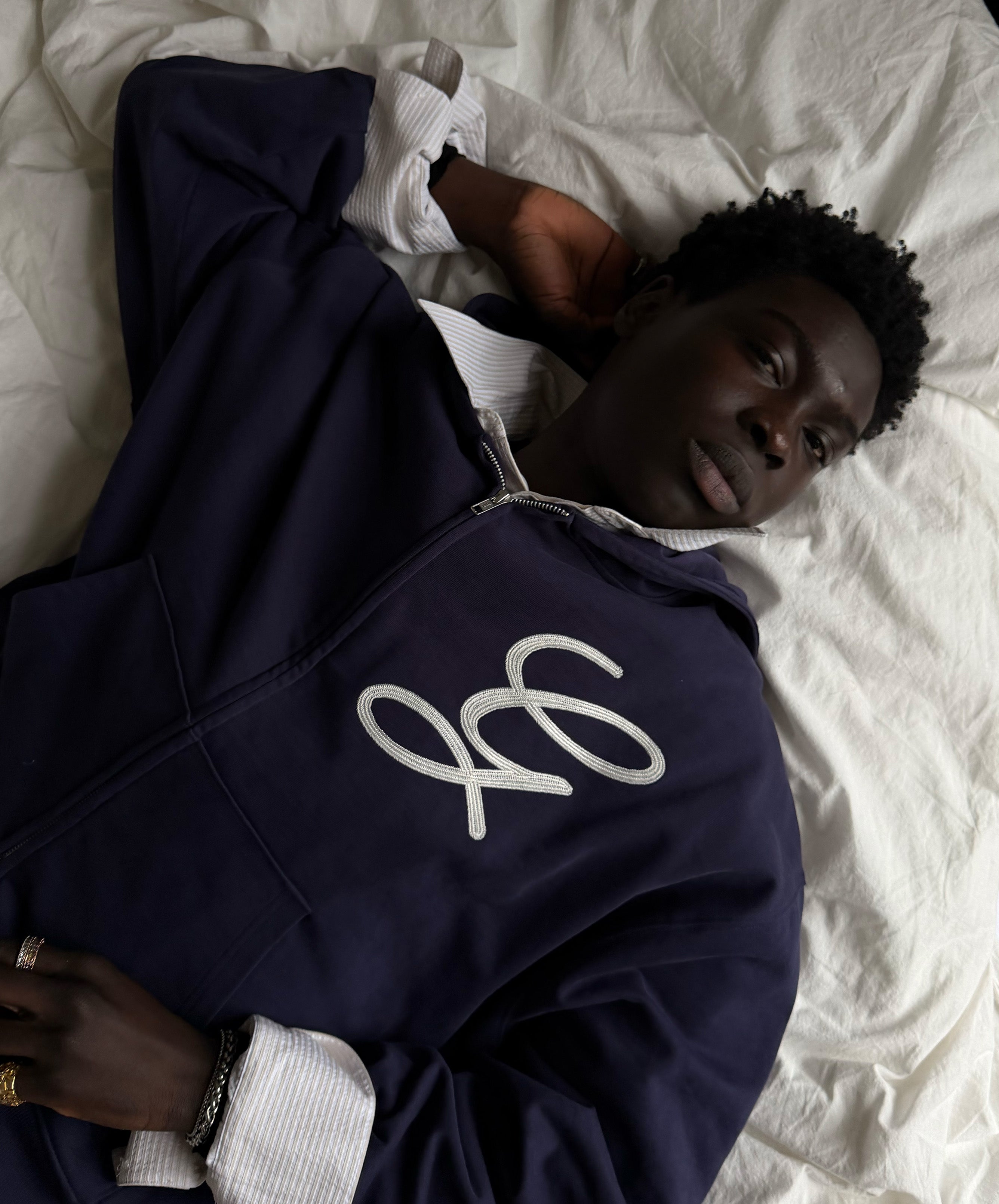 Love Script Zipper Navy