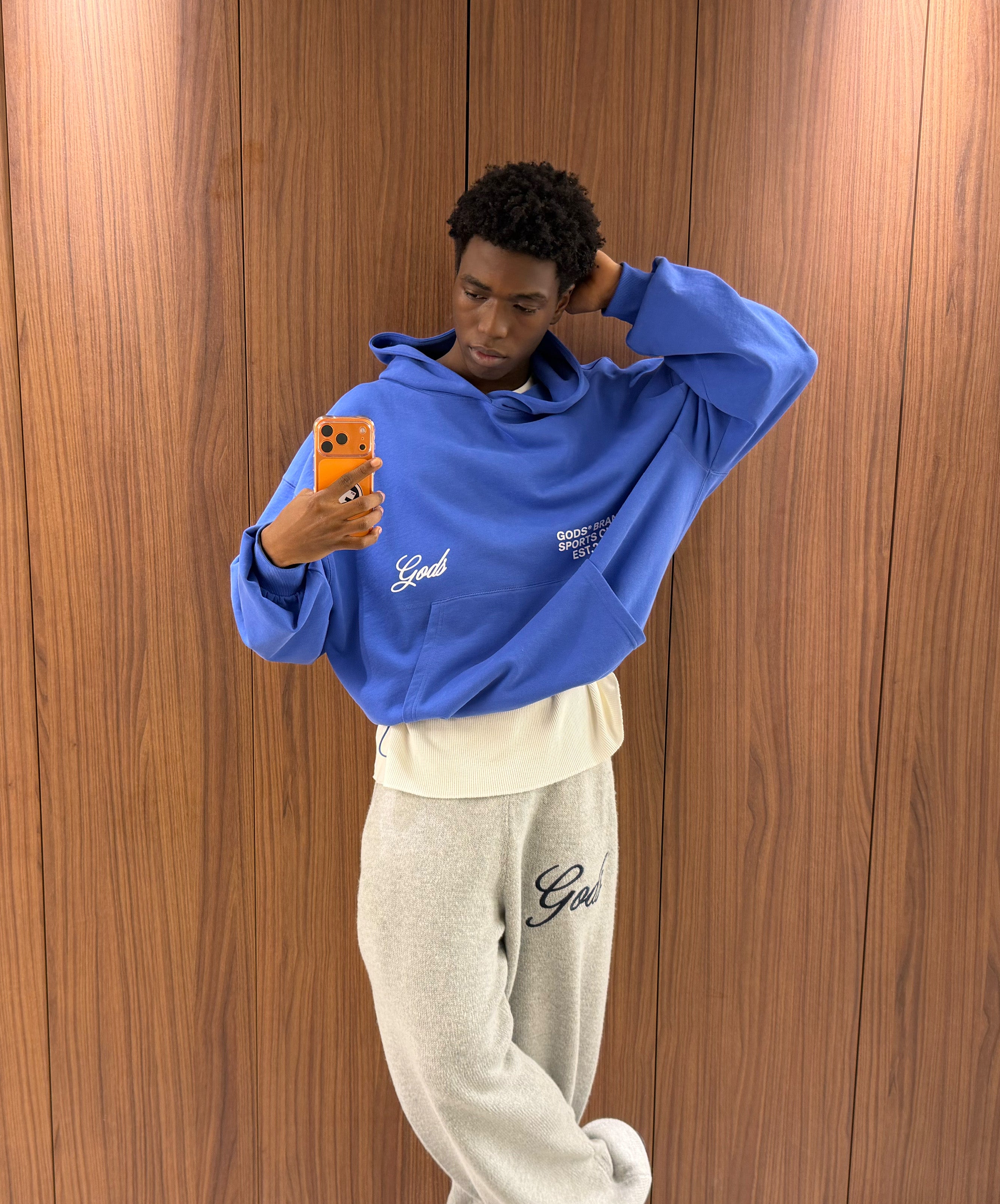 Gods® Brand Sports Club Hoodie Blue