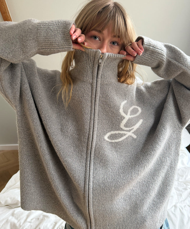 G'S Knitted Zipper Light Grey