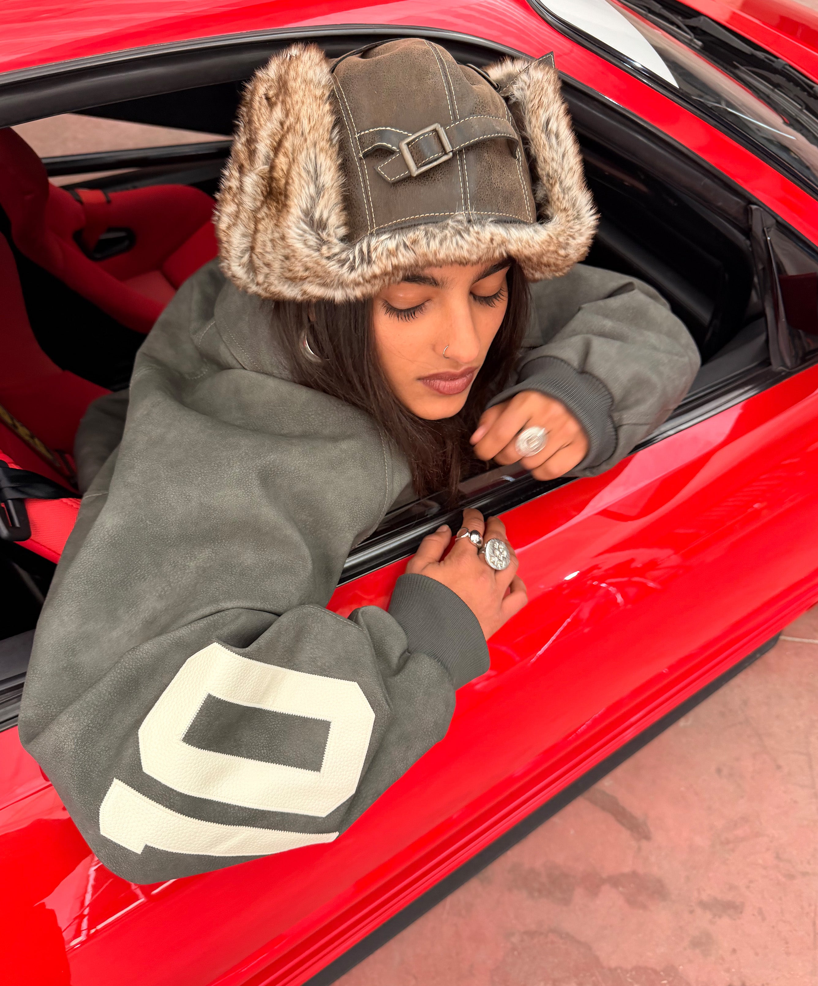 Vegan Leather Jacket Dark Grey