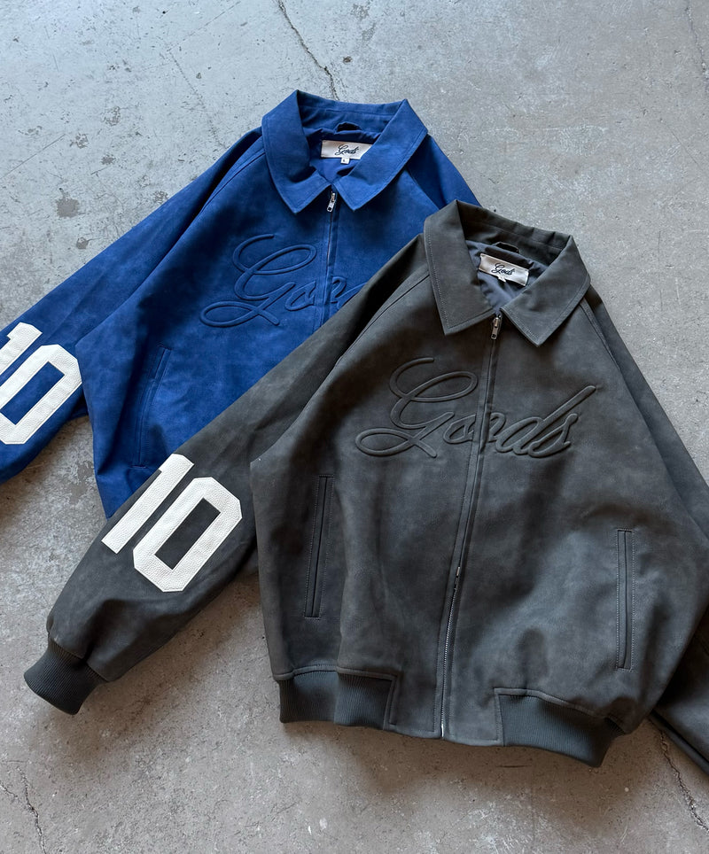 Vegan Leather Jacket Blue