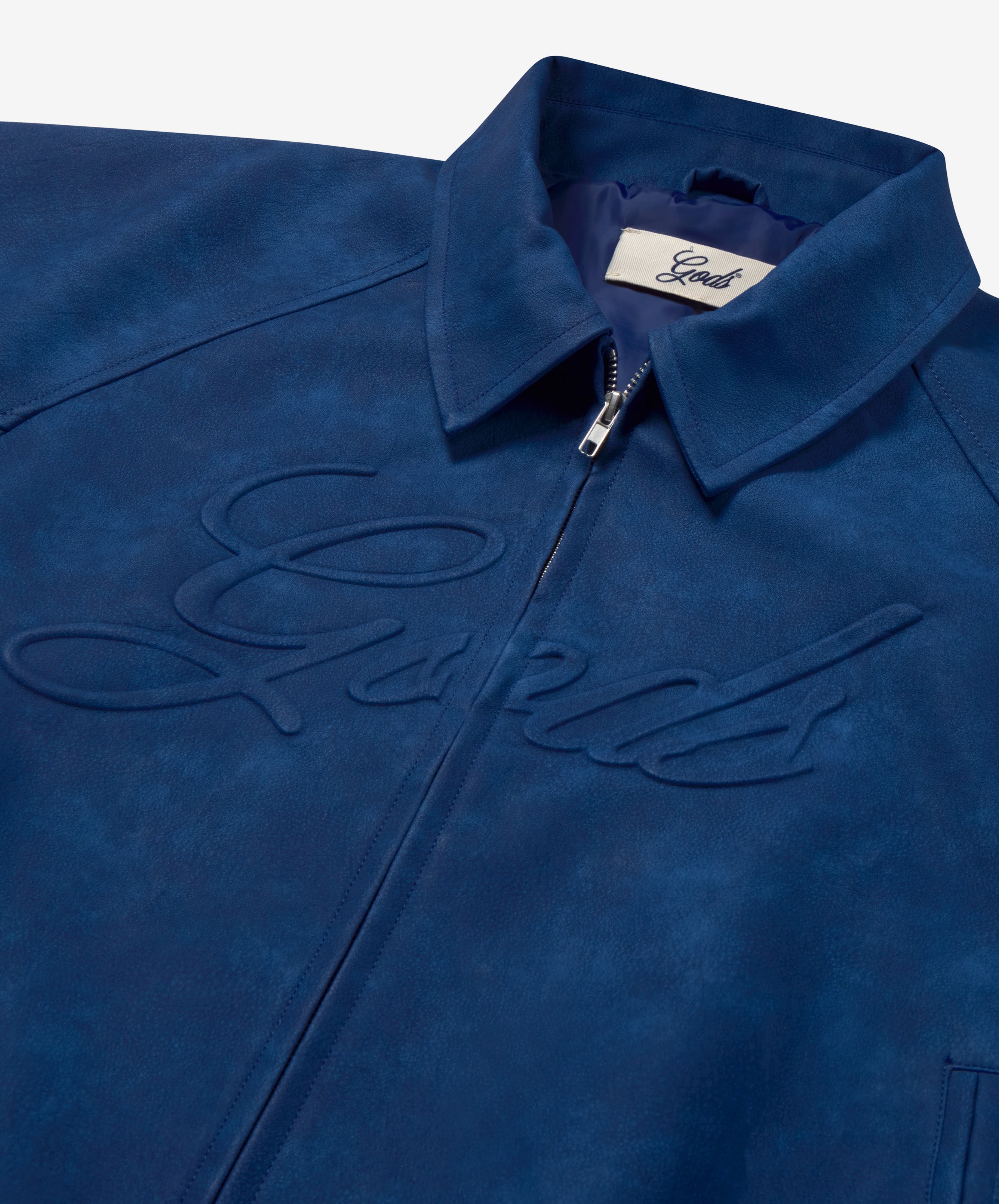 Vegan Leather Jacket Blue