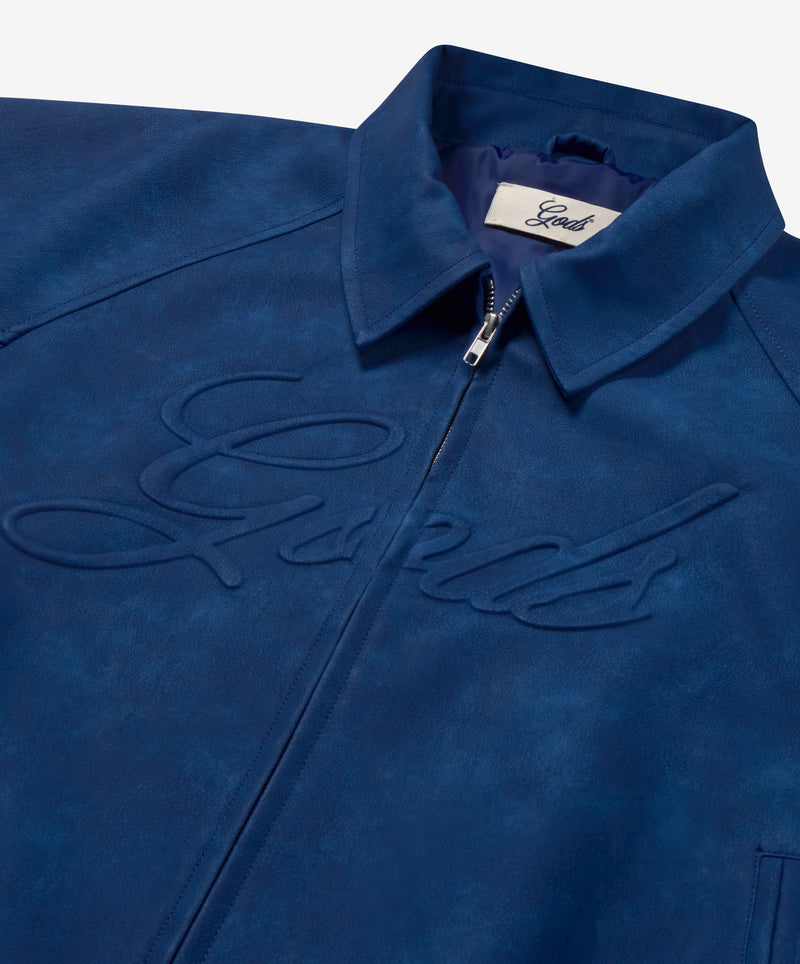 Vegan Leather Jacket Blue