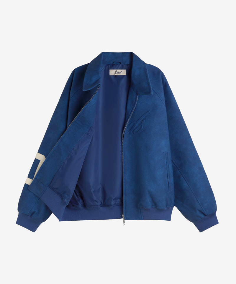 Vegan Leather Jacket Blue
