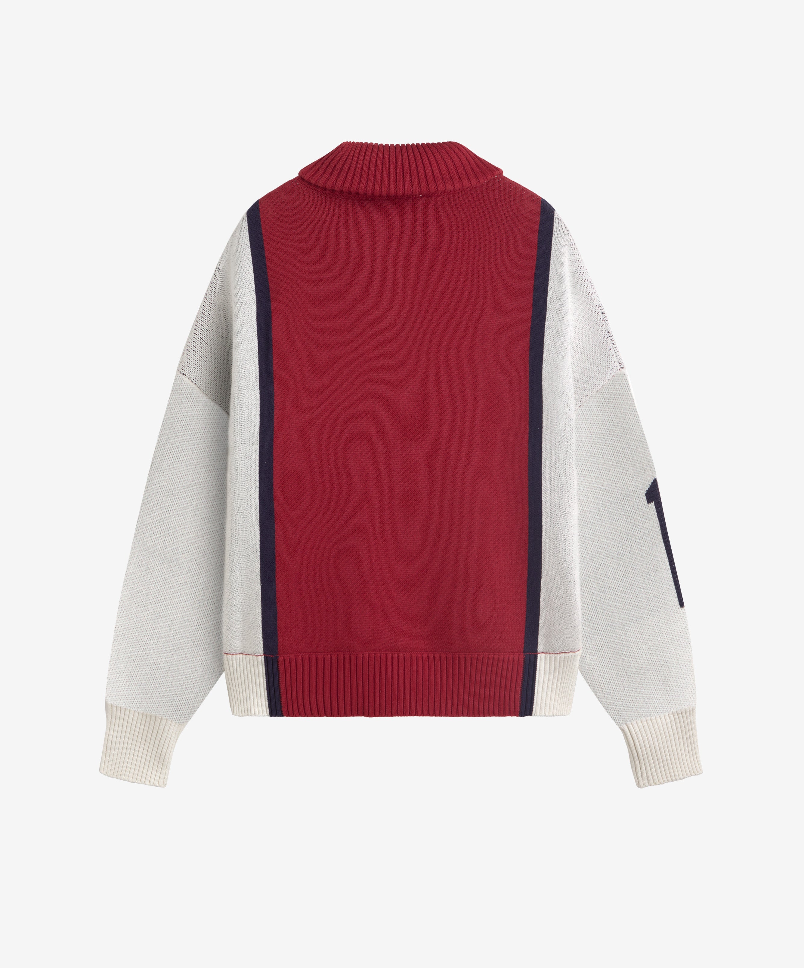 Alpine Rally Knitted Zipper Red-White