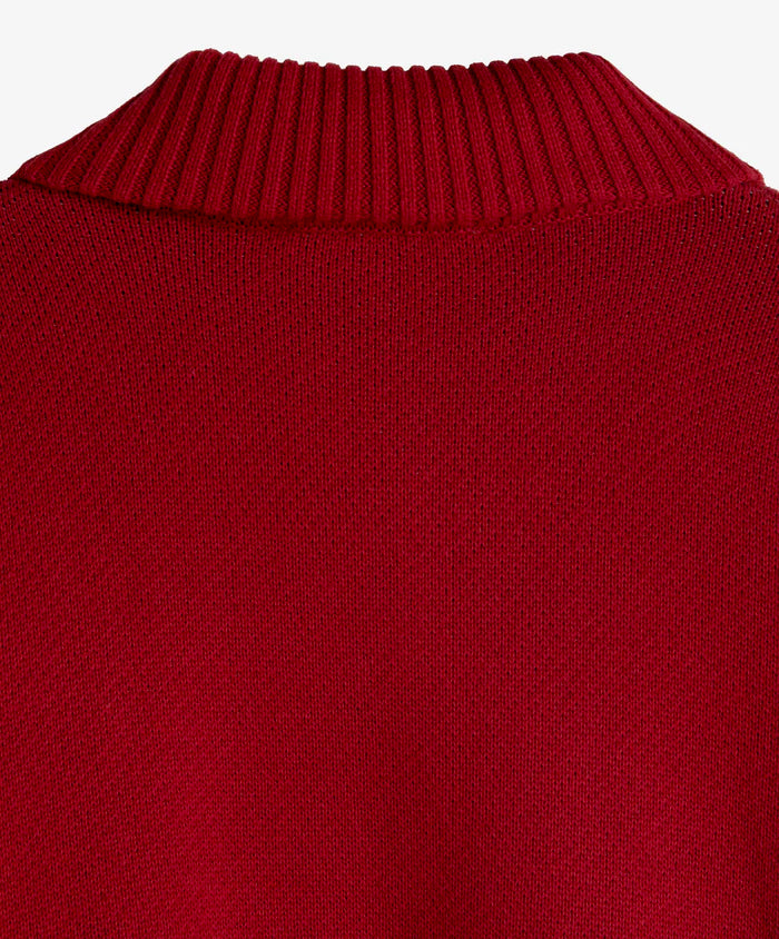 Alpine Rally Knitted Zipper Red-White