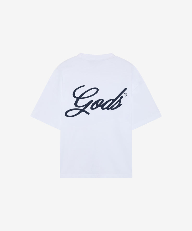 Script Boxy Tee White